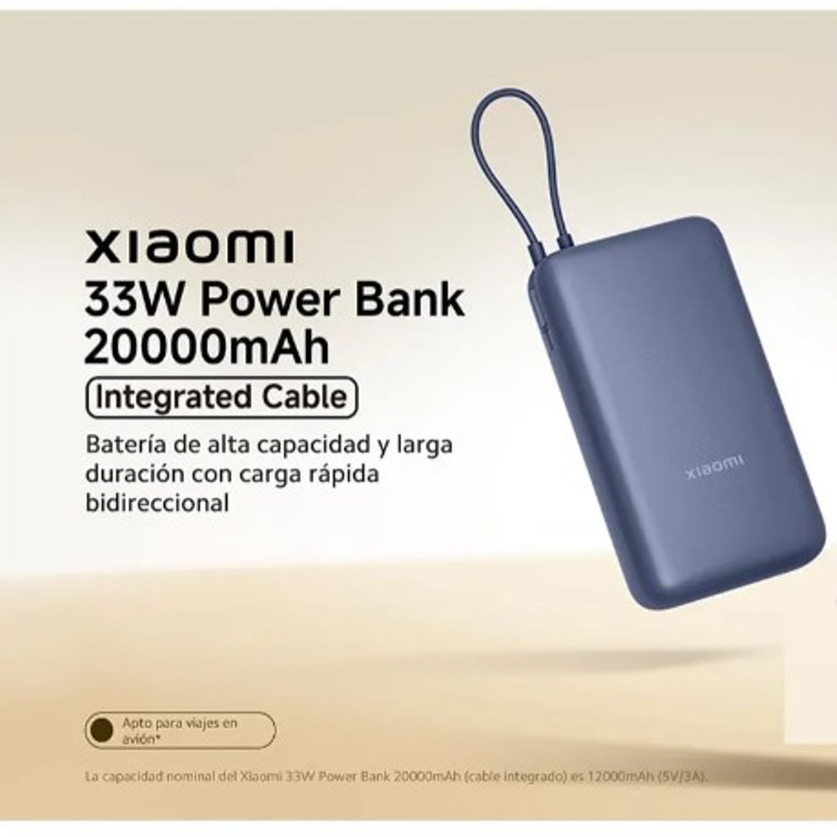 XIAOMI - Xiaomi 33W Power Bank 20000mAh Fast Charger Cargador Portatil