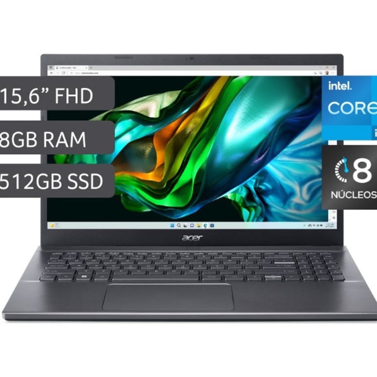 ACER - ACER ASPIRE 5 A515-57-52U0 INTEL COREI5-12450H 8GB 512SSD 15.6 FHD WIN 11