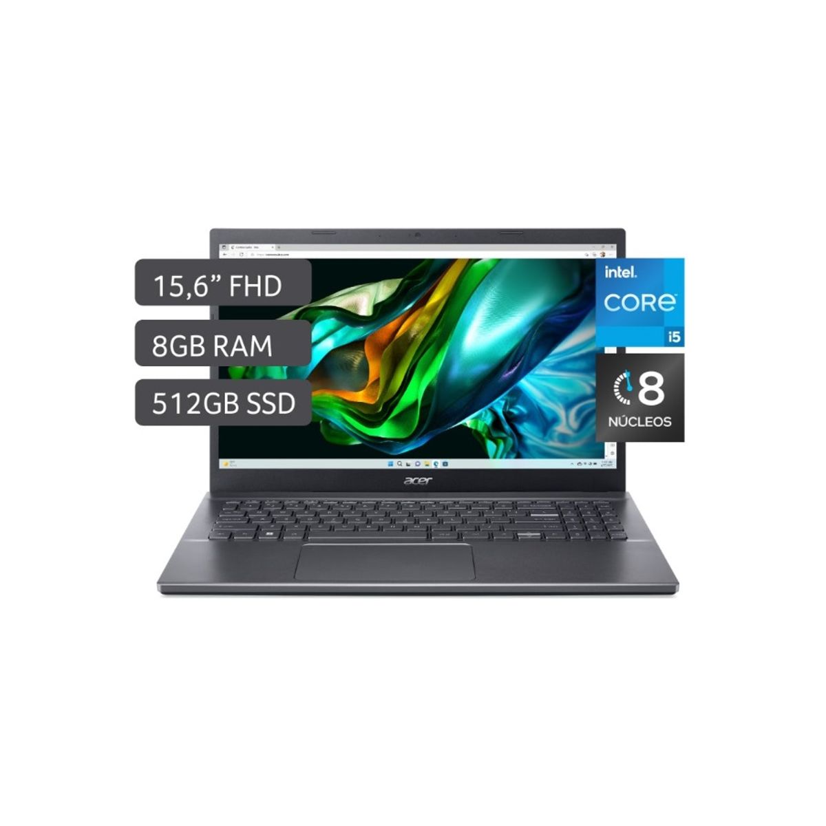 ACER - ACER ASPIRE 5 A515-57-52U0 INTEL COREI5-12450H 8GB 512SSD 15.6 FHD WIN 11