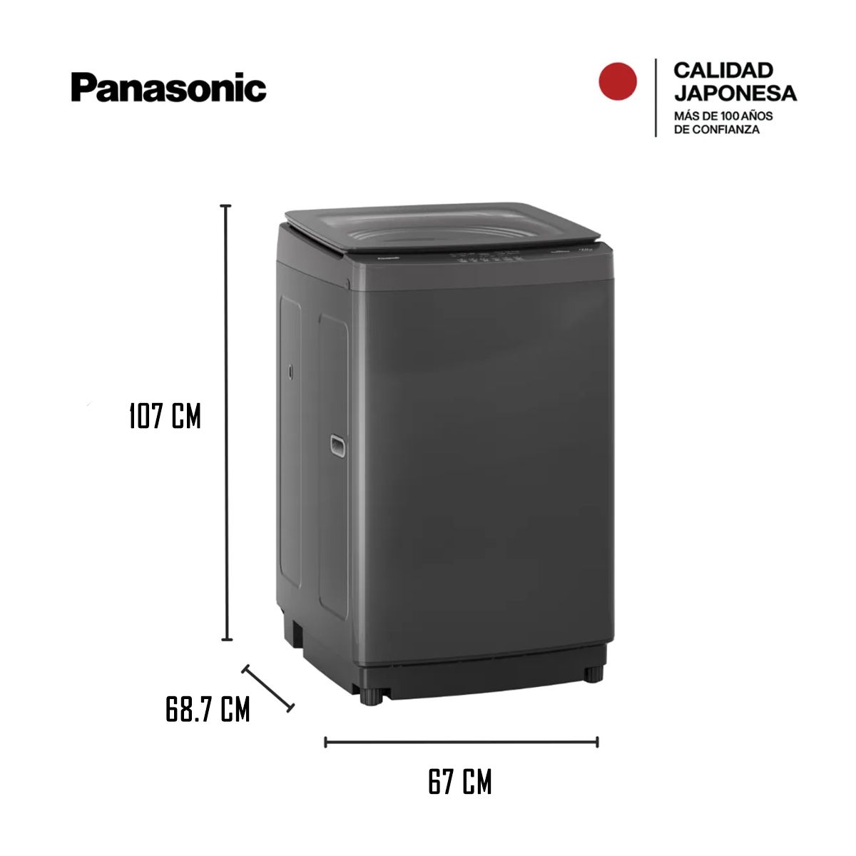 Panasonic - Lavadora de carga superior 17kg NA-F17JB1BRH