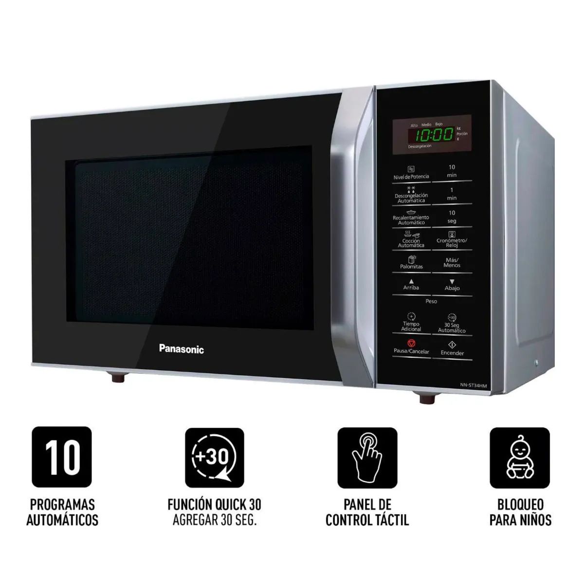 PANASONIC - Microondas Panasonic 25L Silver  NN-SB34HMRPK