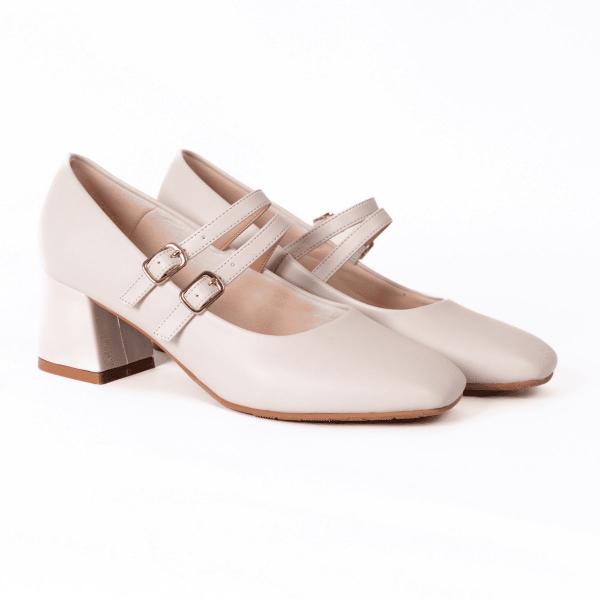 PALINI SHOES - taco 5 de vestir color hueso