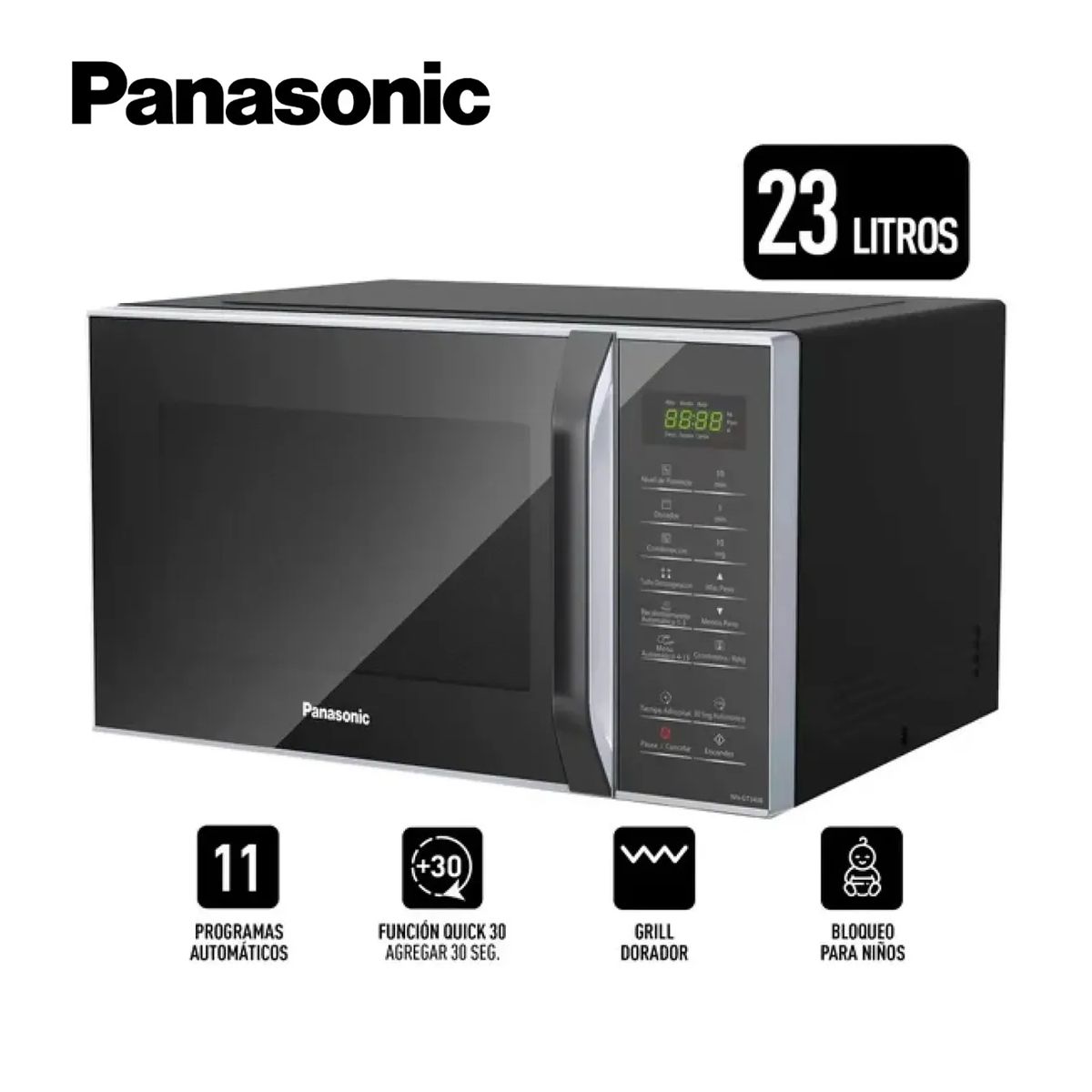PANASONIC - Horno Microonda Panasonic 23L  NN-GT34JBRPK