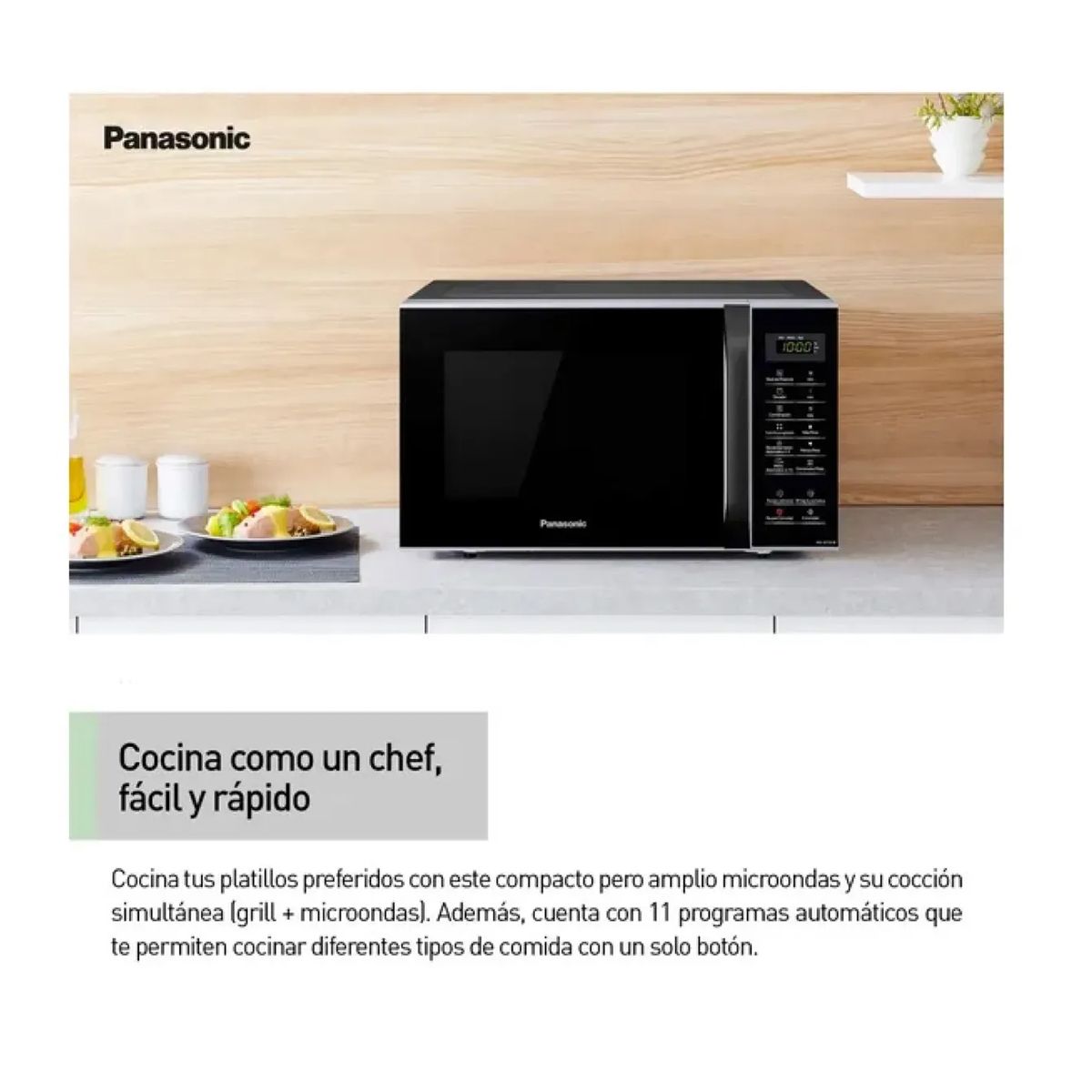 PANASONIC - Horno Microonda Panasonic 23L  NN-GT34JBRPK