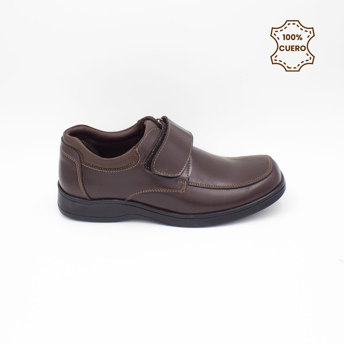 FAR WEST - Zapatos Escolares - Colegio Pega Pega Niño Liam Cuero Marrón