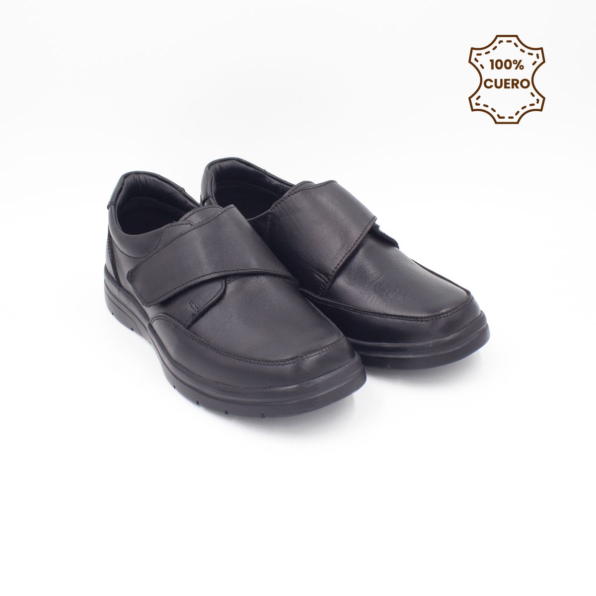 FAR WEST - Zapatos Escolares - Colegio Pega Pega Niño Noah Cuero Negro