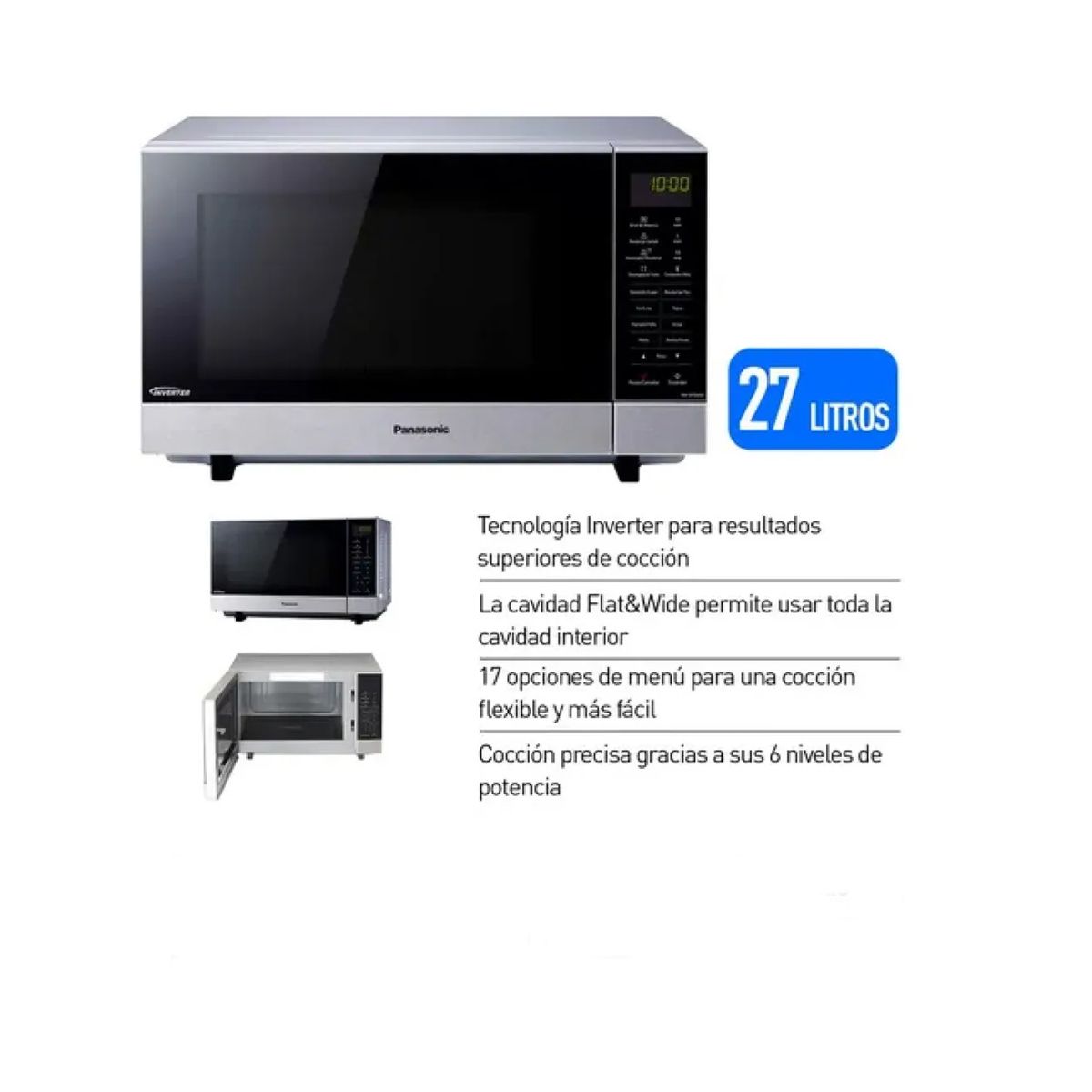 PANASONIC - Horno microondas Panasonic 27L  NN-SF564MRPM