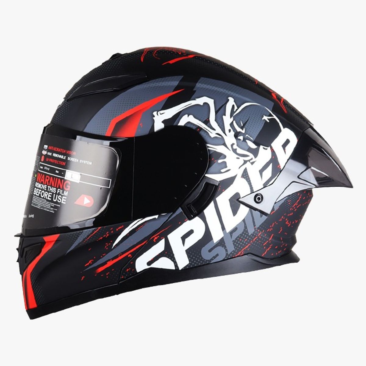 GENERICO - CASCO HOKEN HK3 FF916 ROJO MATE ABATIBLE VISOR TRANSP DOT