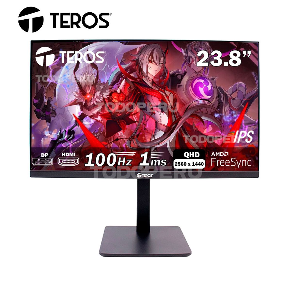 TEROS - Monitor corp TEROS TE-2416CS 238 QHD IPS 100Hz 1ms HDMI DP PARLANTES AUDIO OUT CÁMARA