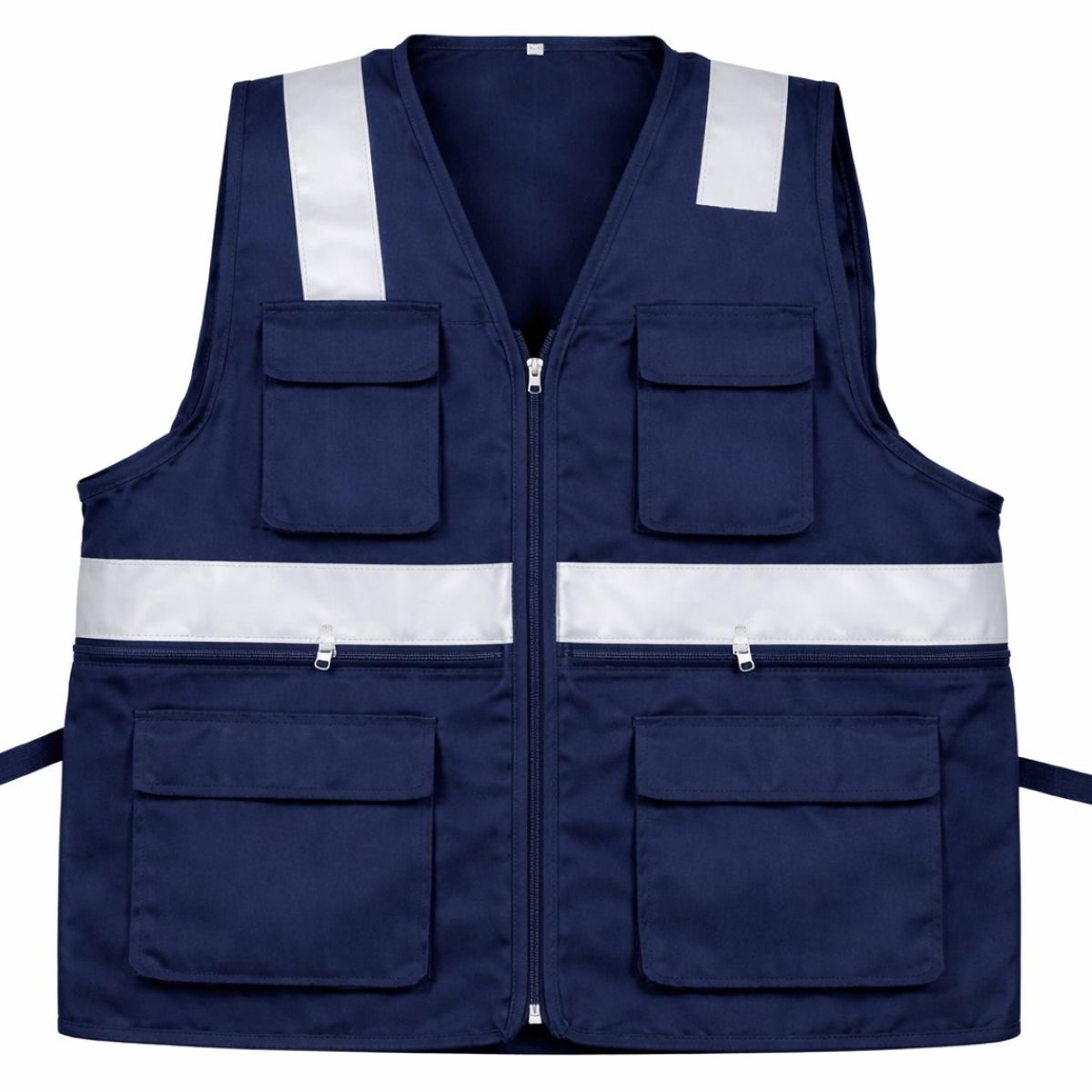 WORKFORCE - CHALECO MULTIBOLSILLO MARCA WORKFORCE  ALTA VISIVILIDAD DRIL AZUL TALLA M