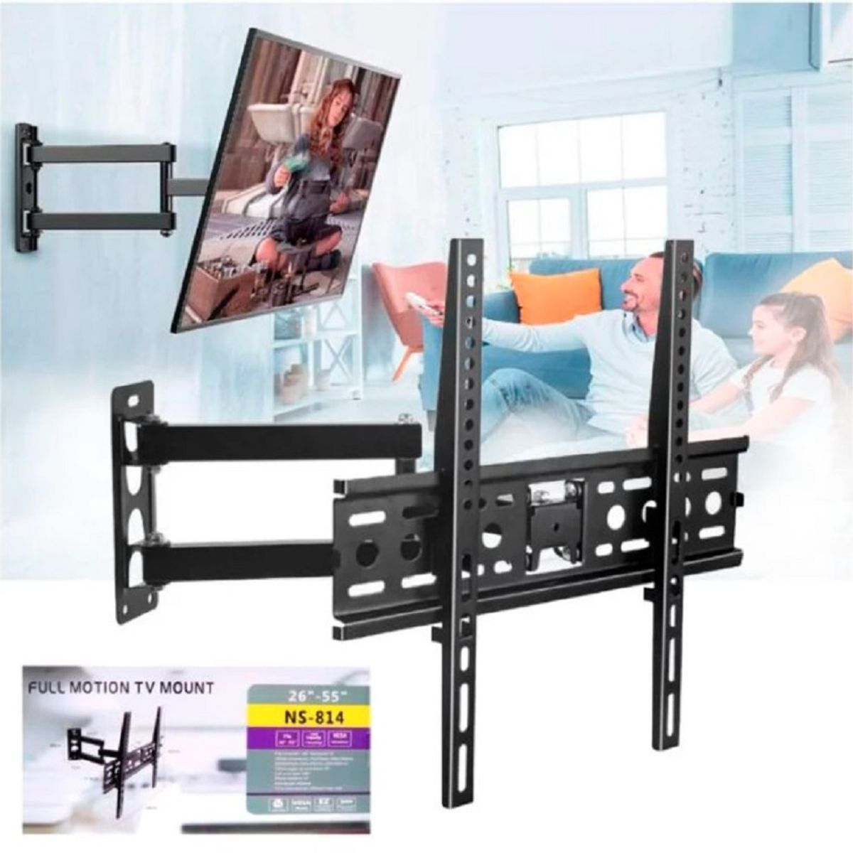 GENERICO - Rack Movible para TV Soporte Plegable de Televisor de 26 a 55 Pulgadas