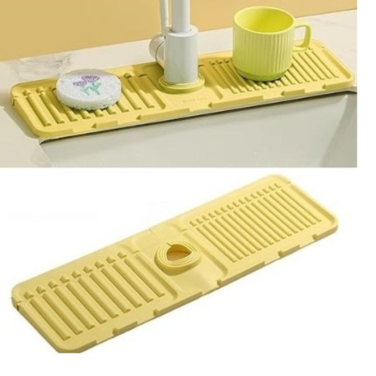 GENERICO - silicona contra salpicaduras para grifos amarillo