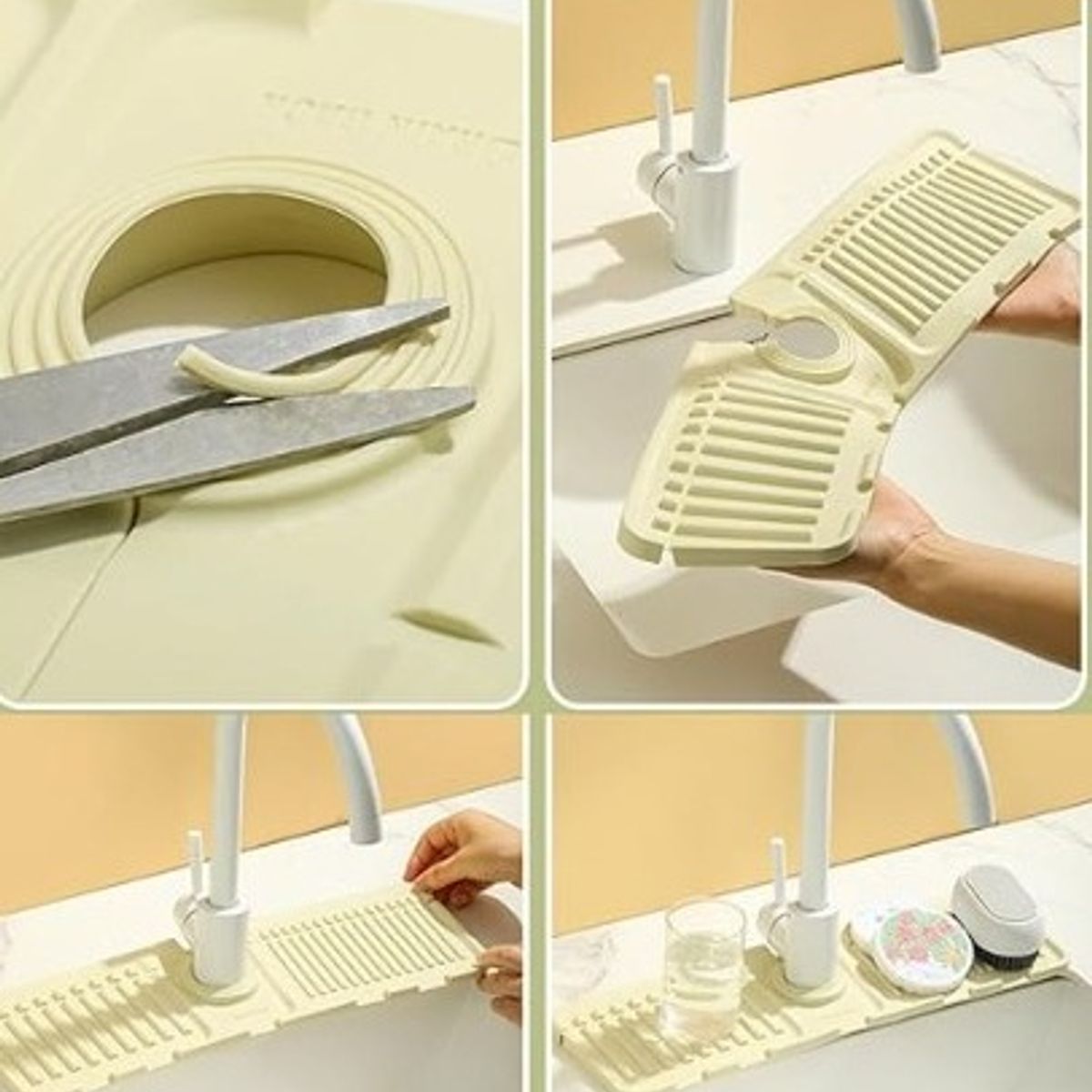 GENERICO - silicona contra salpicaduras para grifos amarillo