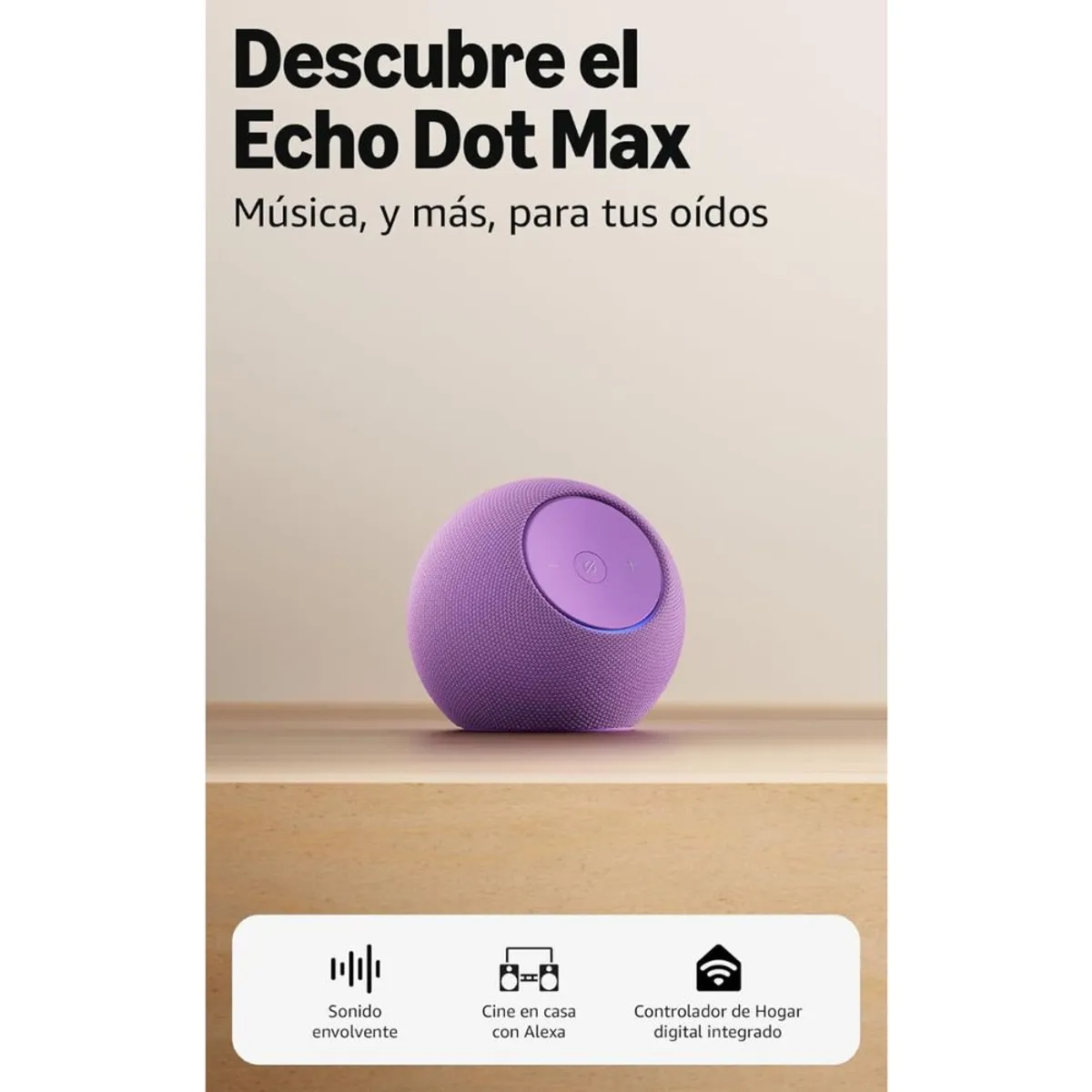 AMAZON - Echo Dot Max Amazon  Audio Espacial Color Amatista Alexa