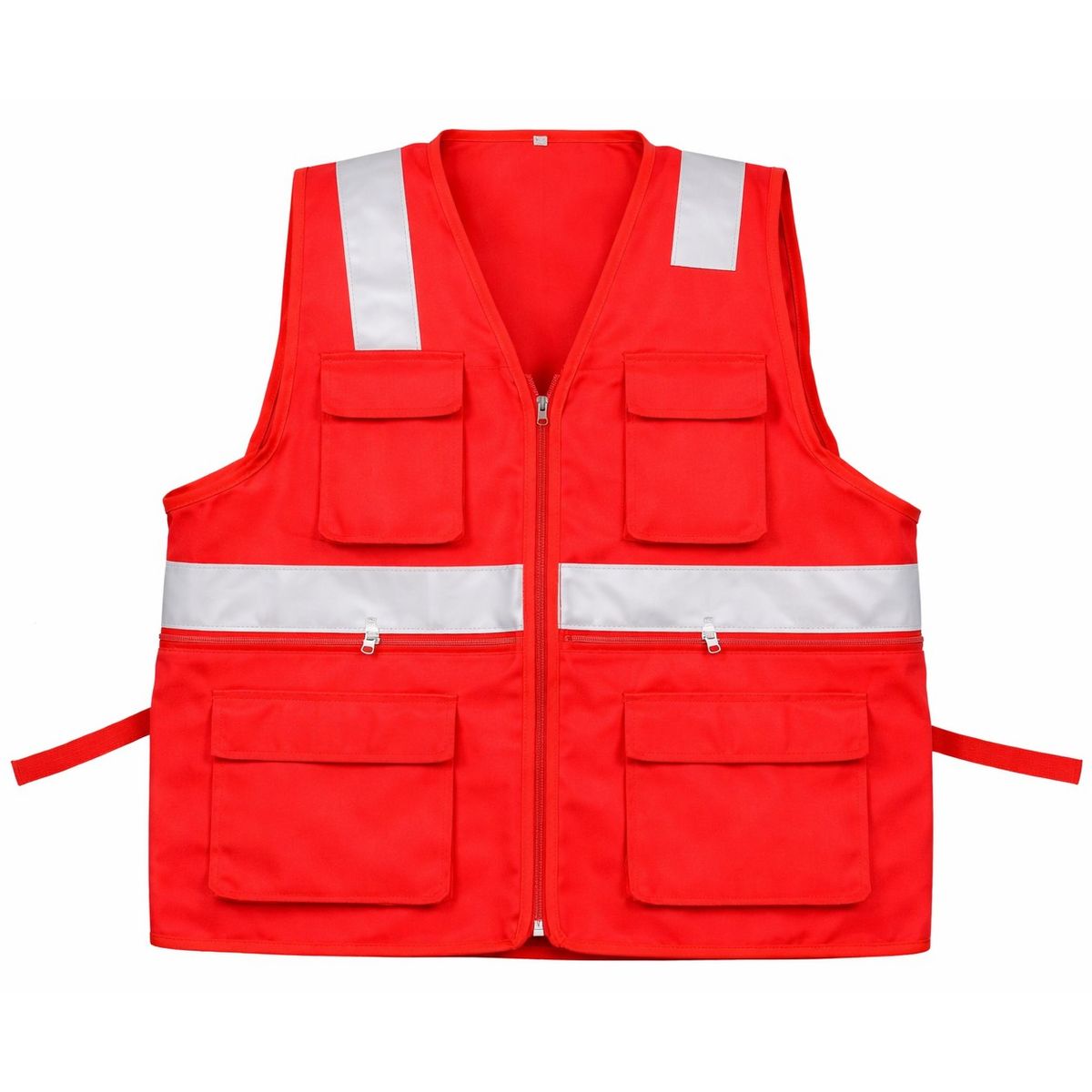 CHALECO MULTIFUNCIONAL MARCA WORKFORCE  ALTA VISIVILIDAD DRIL ROJO TALLA M, marca WORKFORCE - Foto Principal