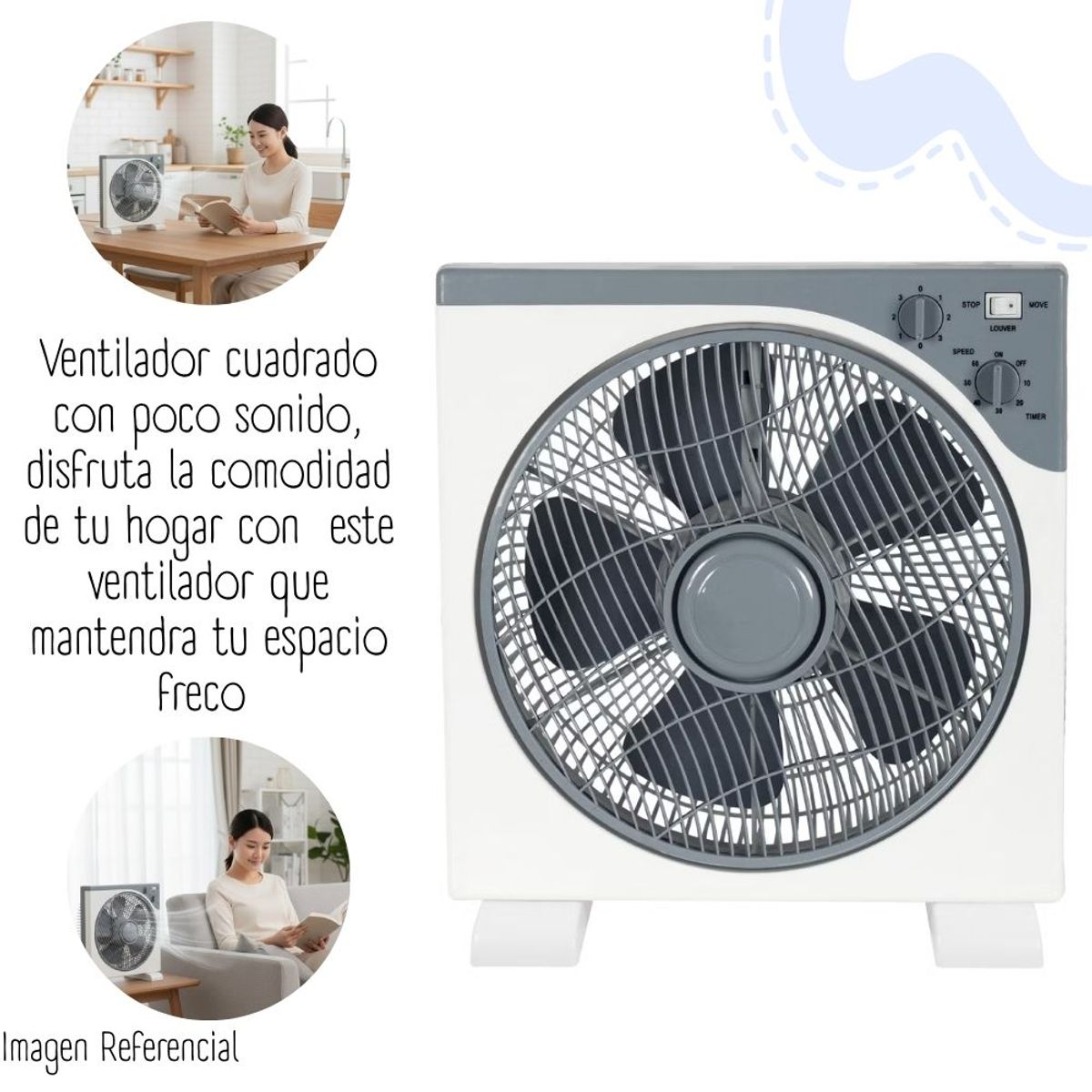 GENERICO - VENTILADOR CON TEMPORIZADOR CUADRADO KYT-30A