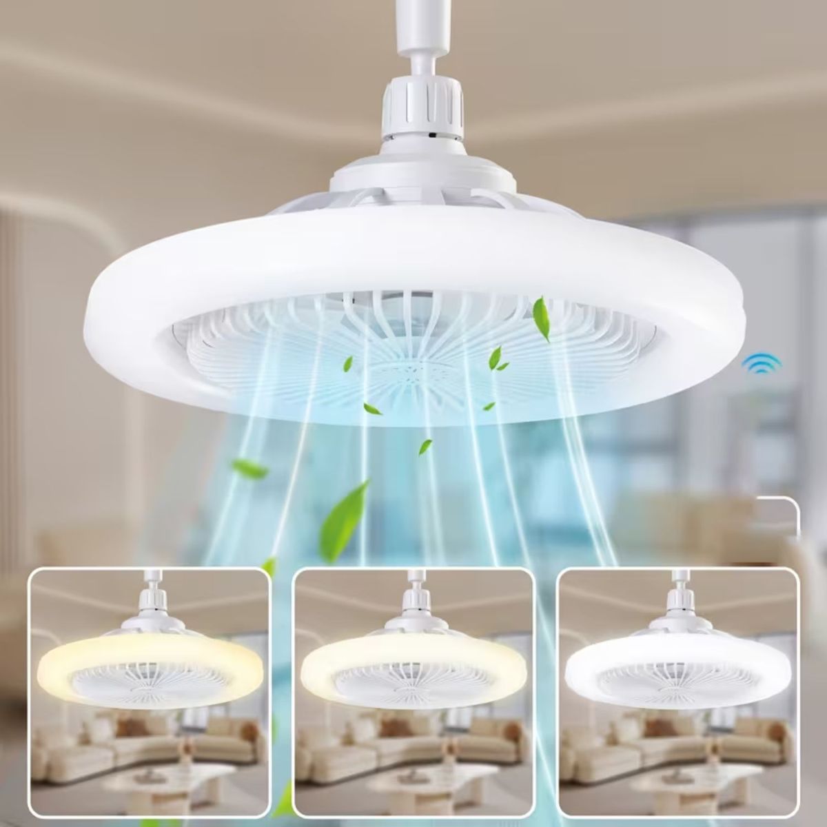 ROHS - FOCO VENTILADOR 2 EN 1 DE TECHO AHORRADOR CON CONTROL