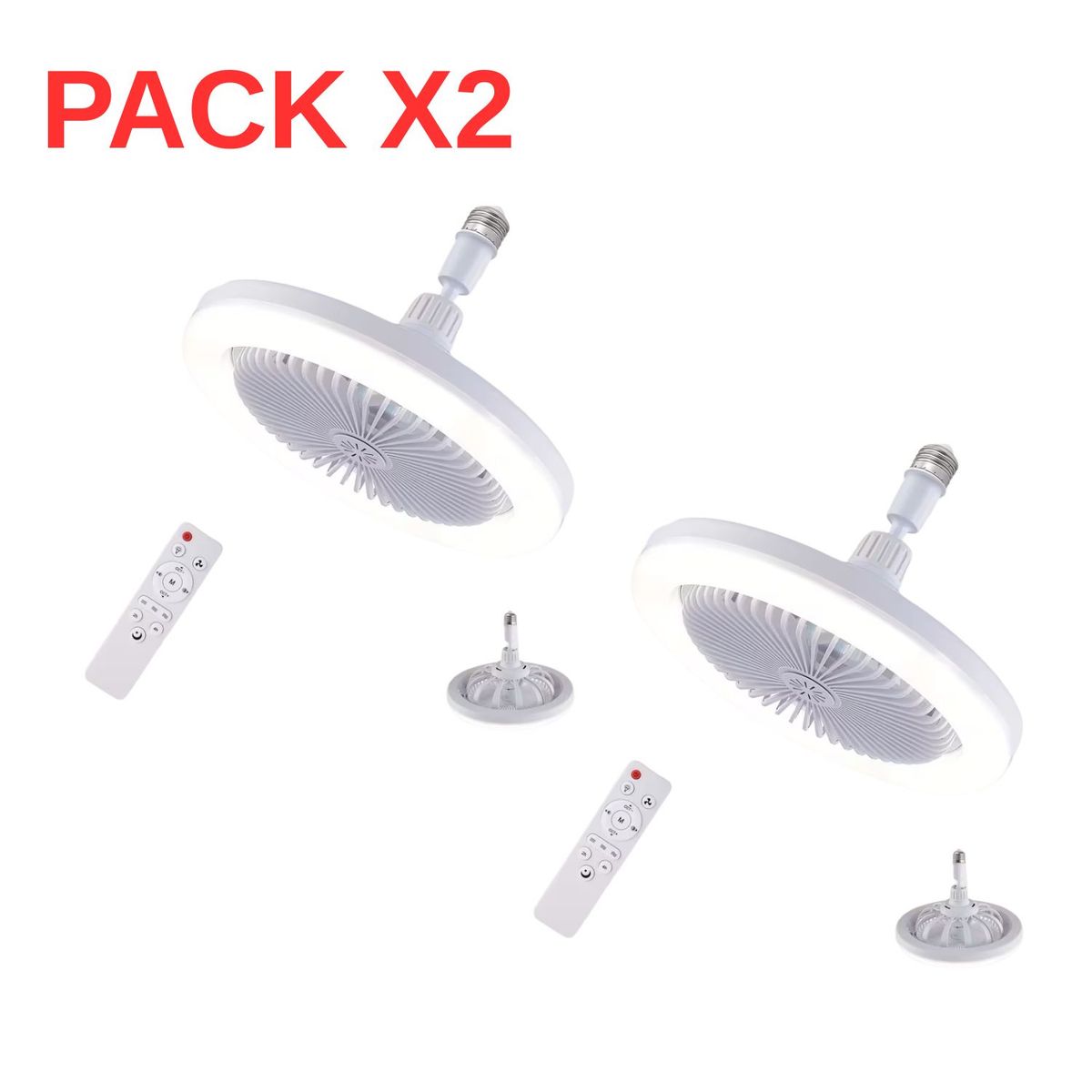 ROHS - FOCO VENTILADOR 2 EN 1 DE TECHO AHORRADOR CON CONTROL PACK X2