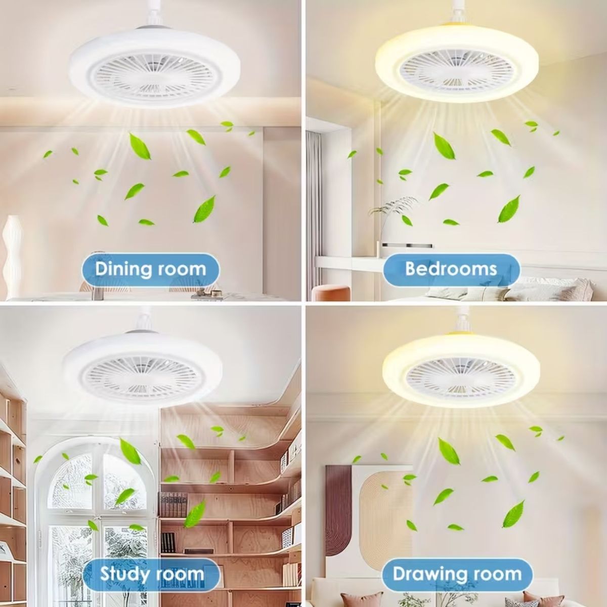 ROHS - FOCO 2 EN 1 VENTILADOR  DE TECHO PACK X2