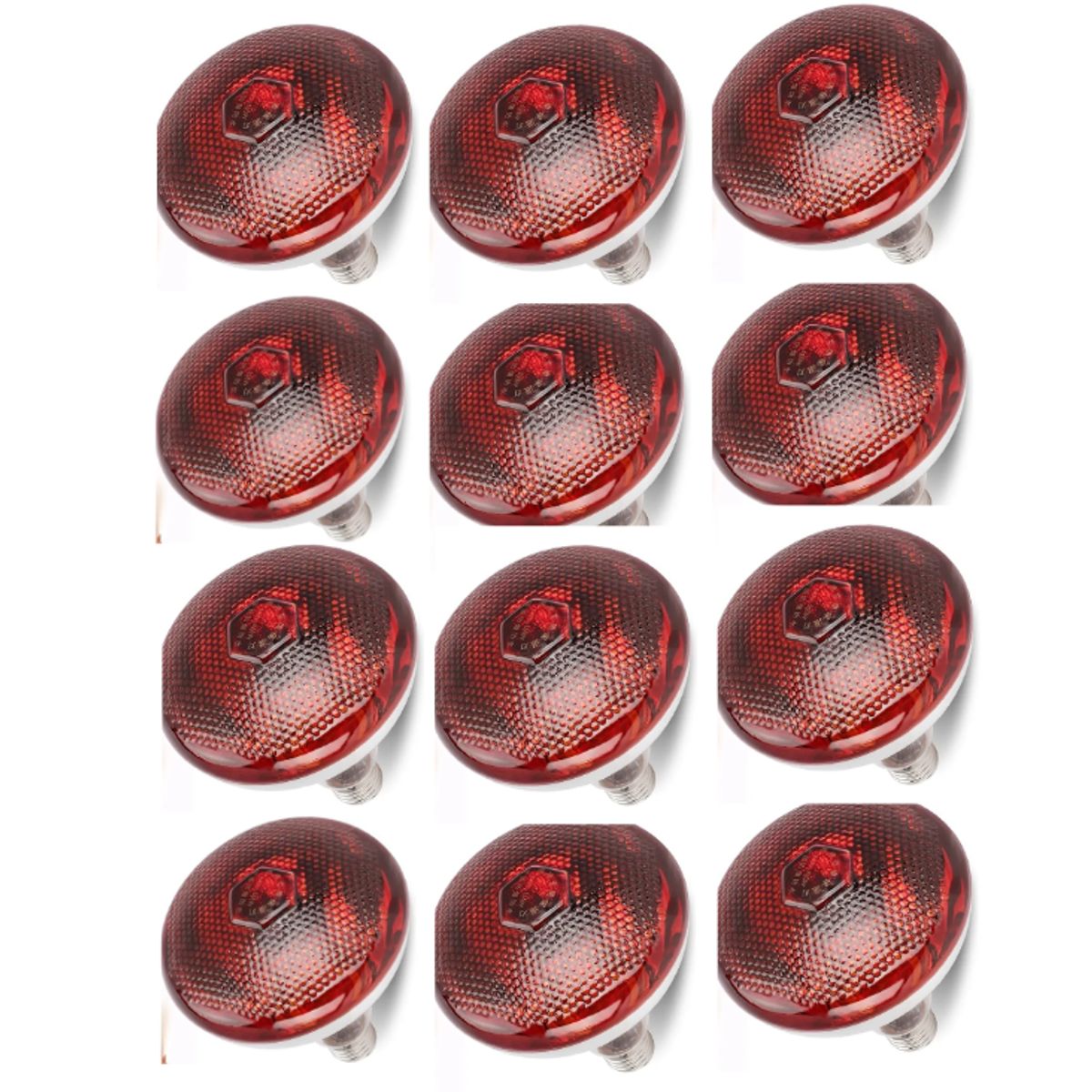 GENERICO - Pack de12 Focos Infrarrojos Calefacción Para Cerdos Perros Pollos 250w