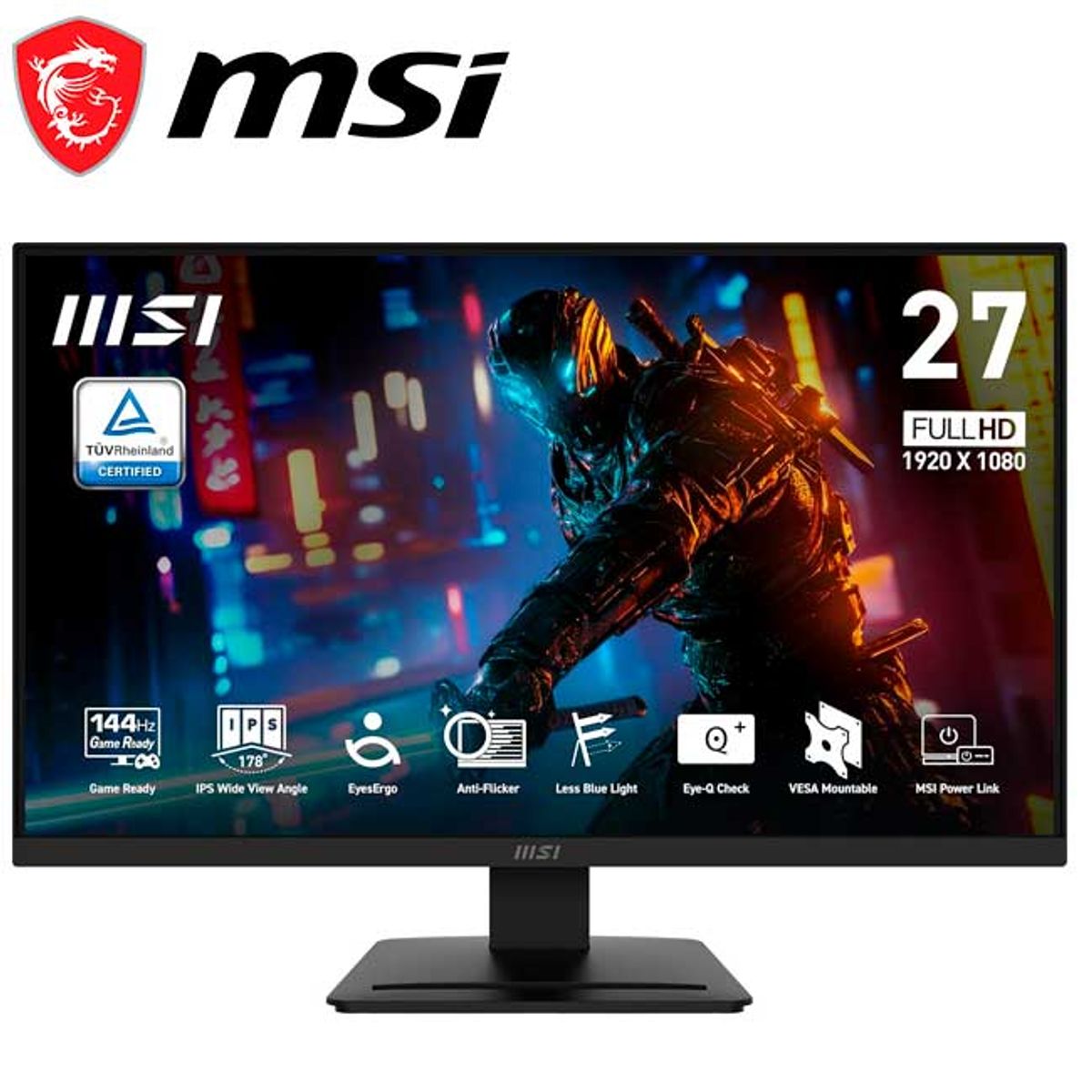 MSI - Monitor MSI PRO MP273L E14 27″ Full HD IPS 144Hz Oficina y Hogar