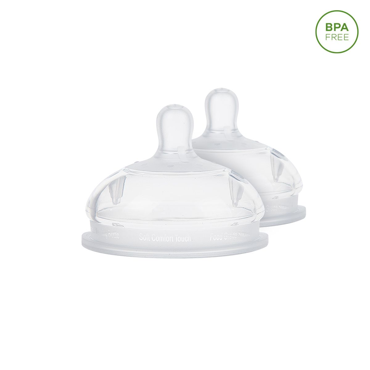 CARESTINO - Set de dos Tetinas Talle L 6m Blanco