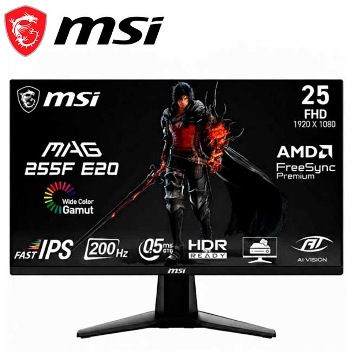 MSI - Monitor MSI MAG 255F E20 245″ Full HD Rapid IPS 200Hz Gaming