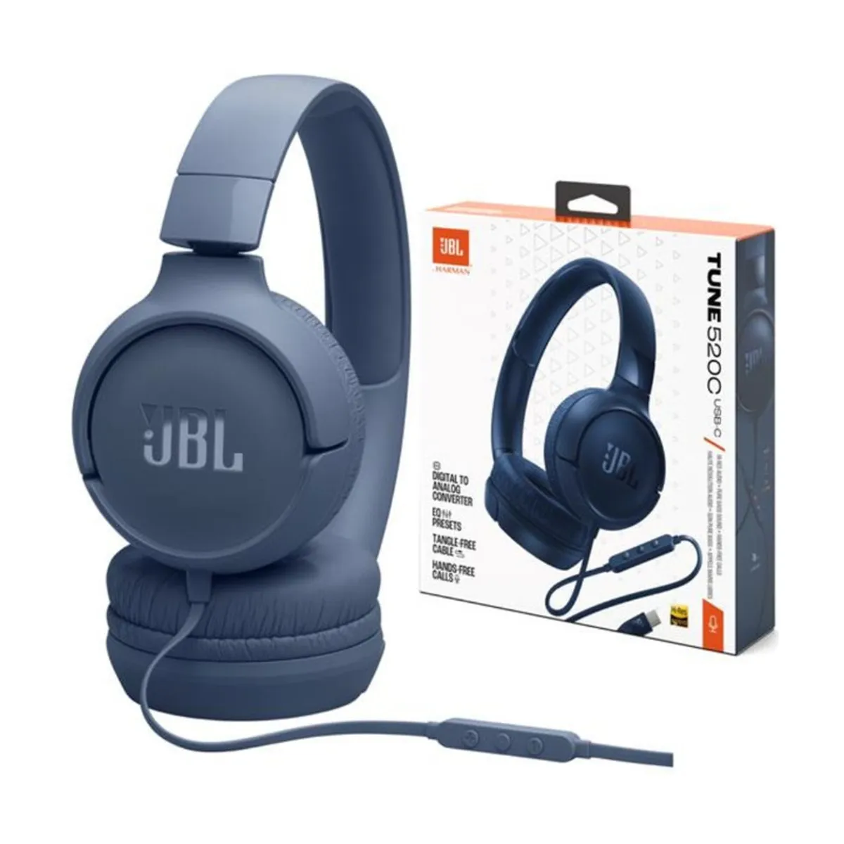 JBL - AUDIFONOS JBL TUNE 520C Con Conector USB C Hi RES - AZUL