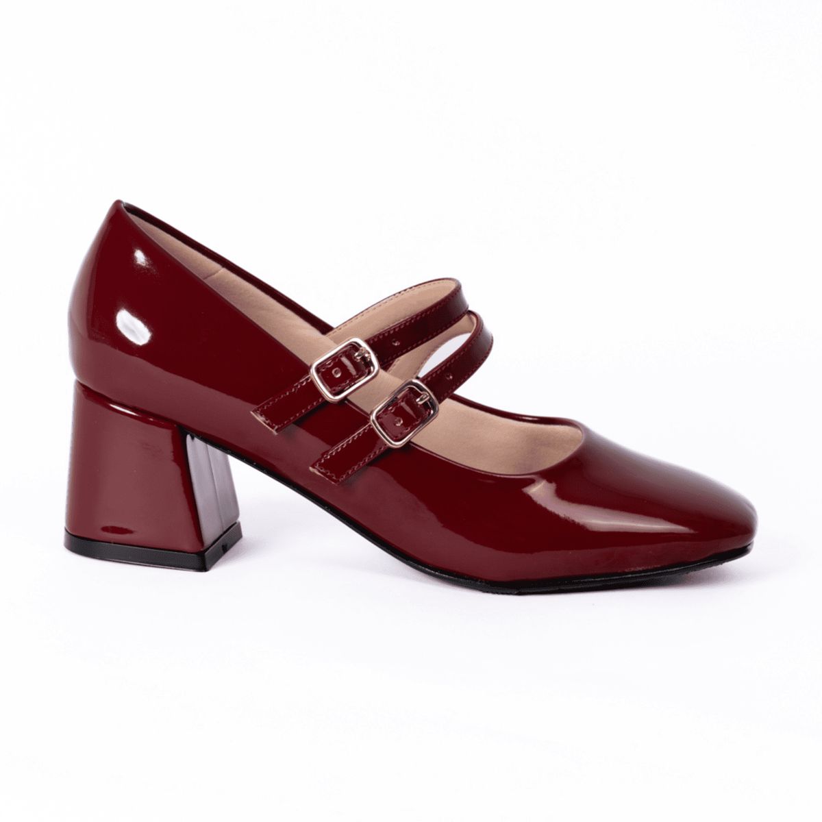 PALINI SHOES - taco 5 de vestir color vino