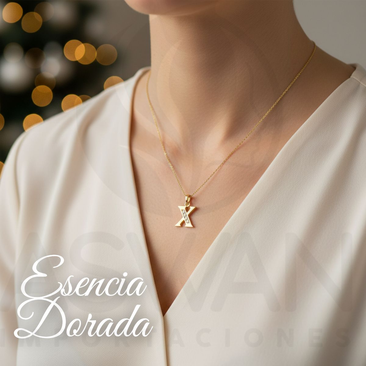 GENERICO - Collar Doble Baño en Oro Letra X  XUPING