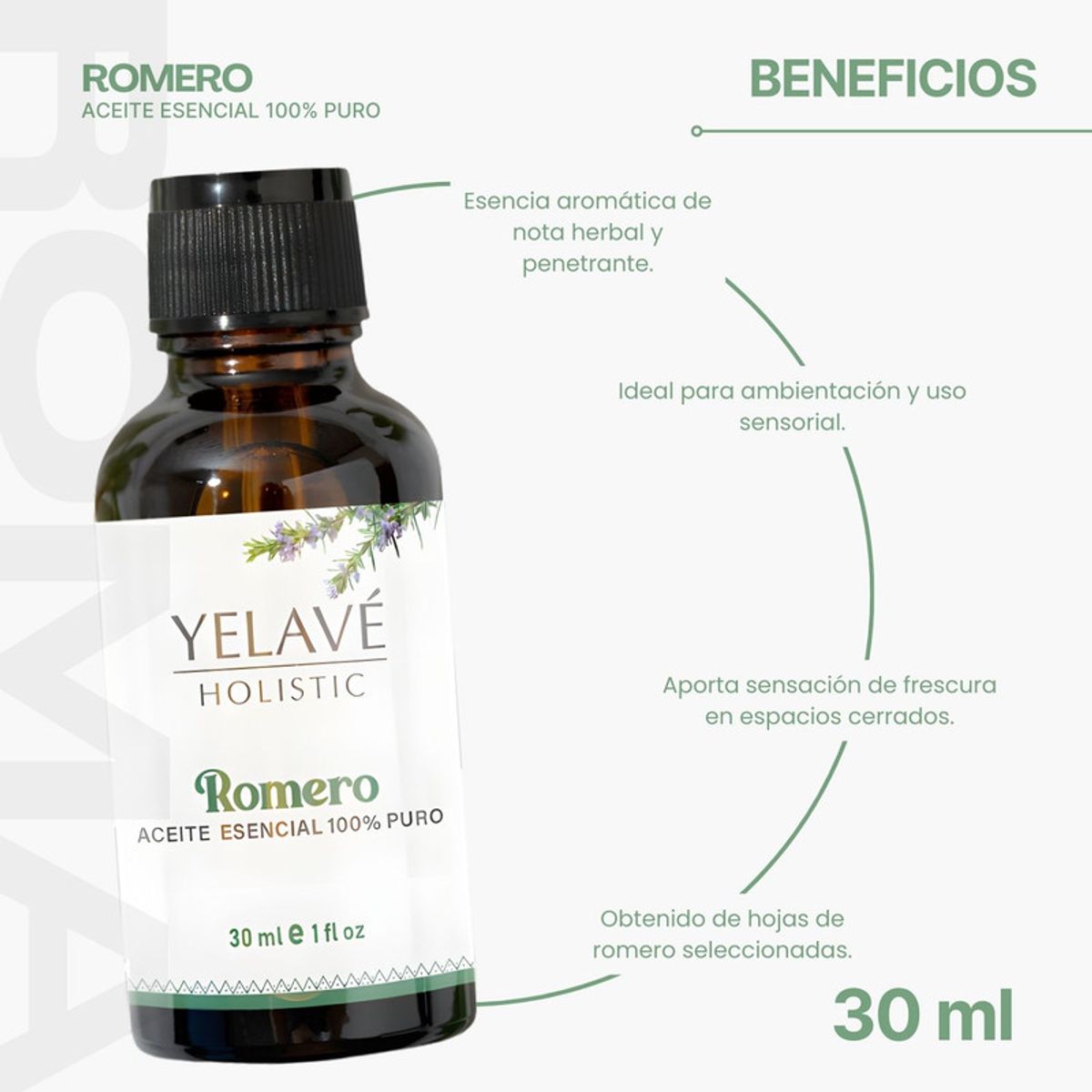 GENERICO - ACEITE ESENCIAL ROMERO 30ML YELAVÉ