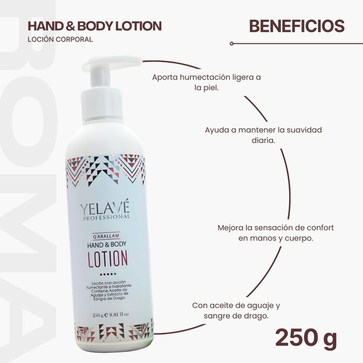 GENERICO - HAND & BODY LOTION 250G YELAVÉ