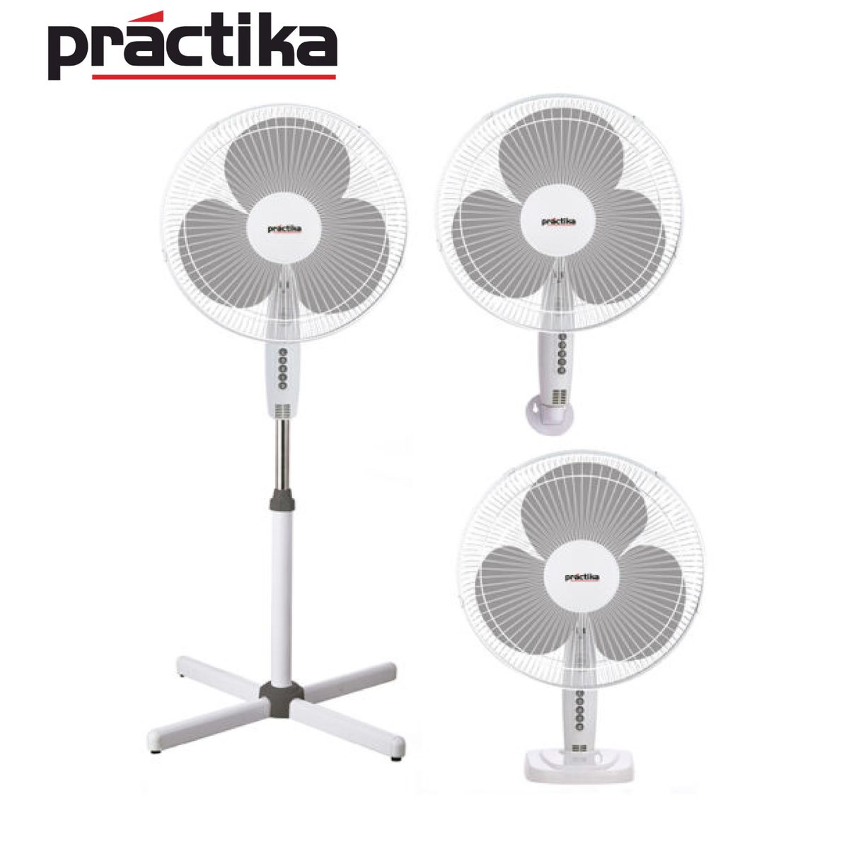 PRACTIKA - Ventilador 45W  – Blanco  3 EN 1 PRACTIKA