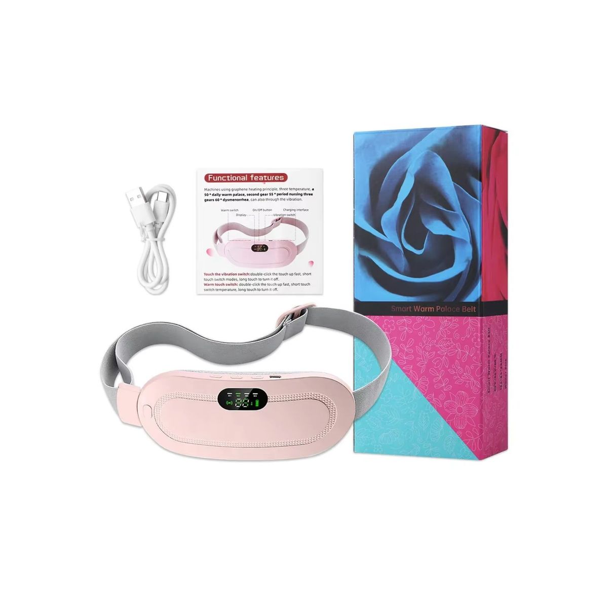 OEM - Cinturón Digital Calentador y Masajeador Para Cólico Menstrual