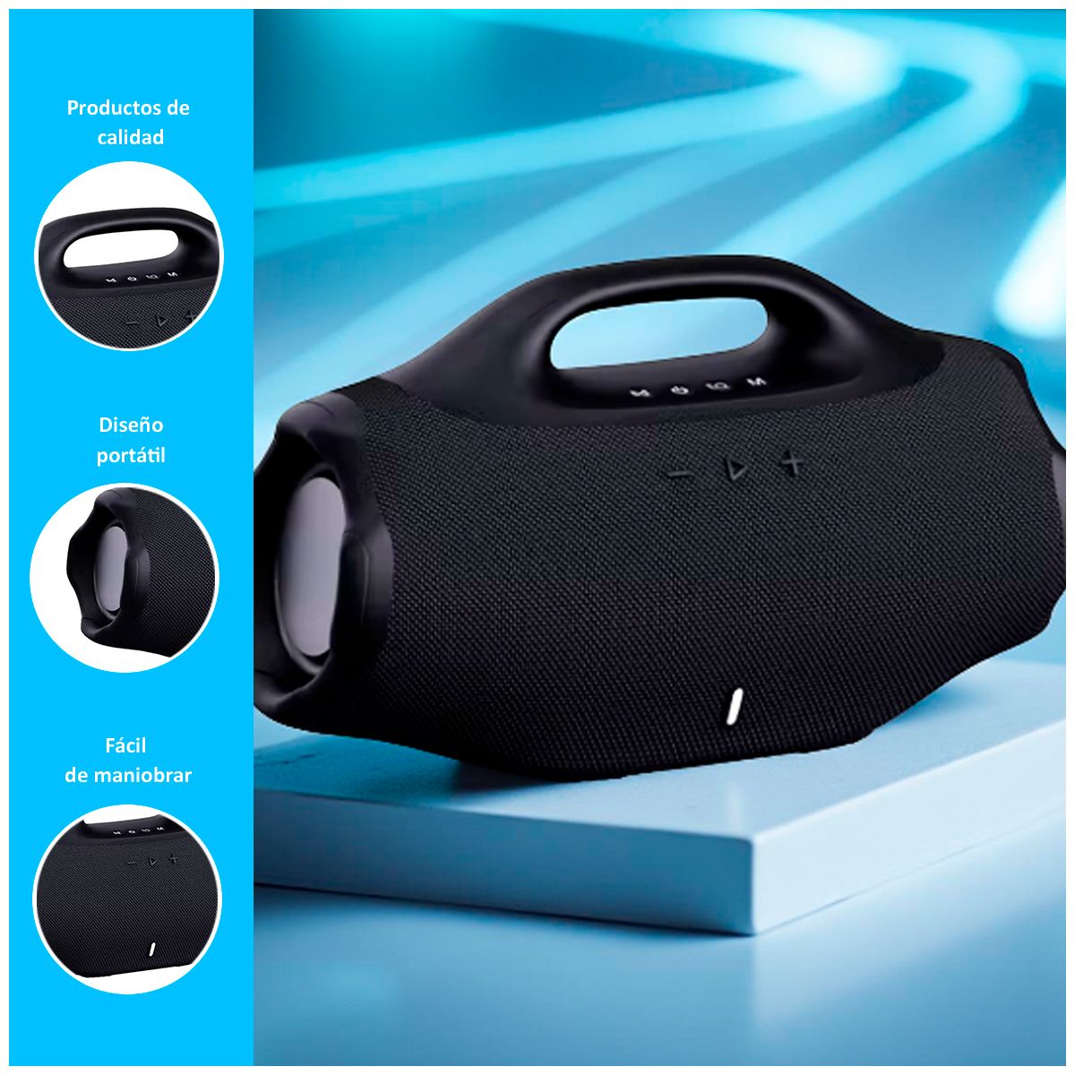 GENERICO - Parlante Portátil Bluetooth Bombo x4 Mini Negro