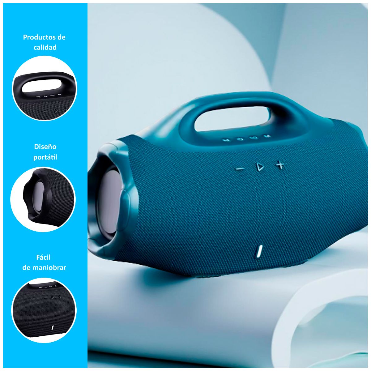 GENERICO - Parlante Portátil Bluetooth Bombo x4 Mini Azul