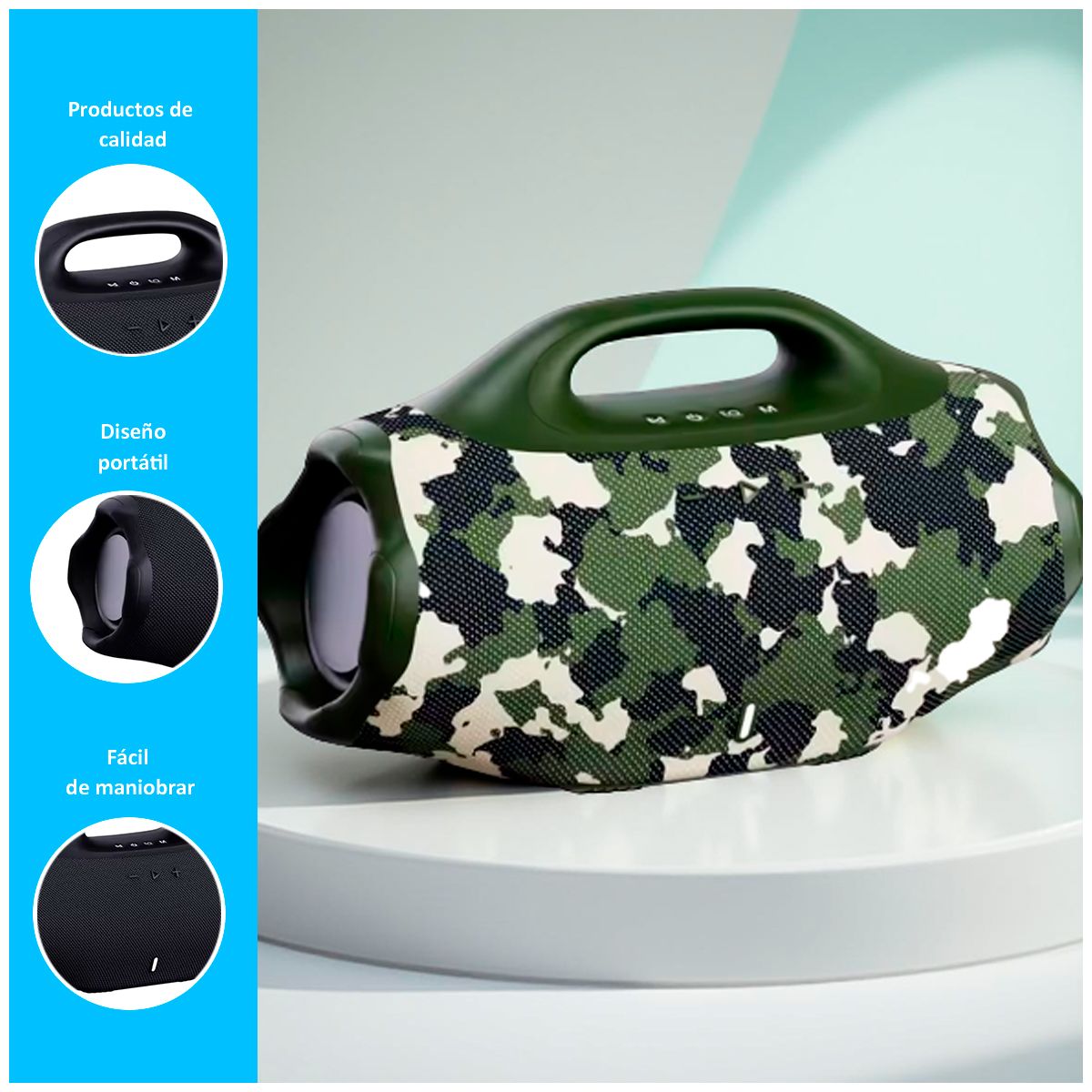 GENERICO - Parlante Portátil Bluetooth Bombo x4 Mini Camuflado
