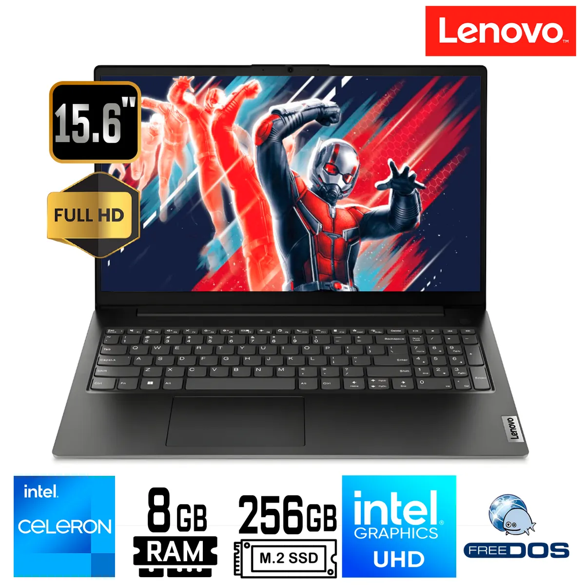 LENOVO - Laptop Lenovo V15 G6 ITN Intel Celeron N100 Ram 8Gb SSD 256Gb 15.6" FHD Windows 11