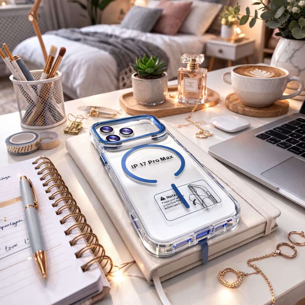 GENERICO - Case Funda Iphone 17 Pro Max Con Magsafe Y Soporte De Camara - Azul