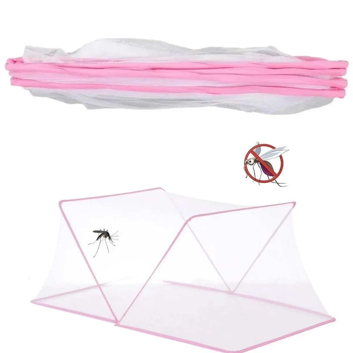 OEM - MOSQUITERO PLEGABLE PARA CAMA 2PLAZAS