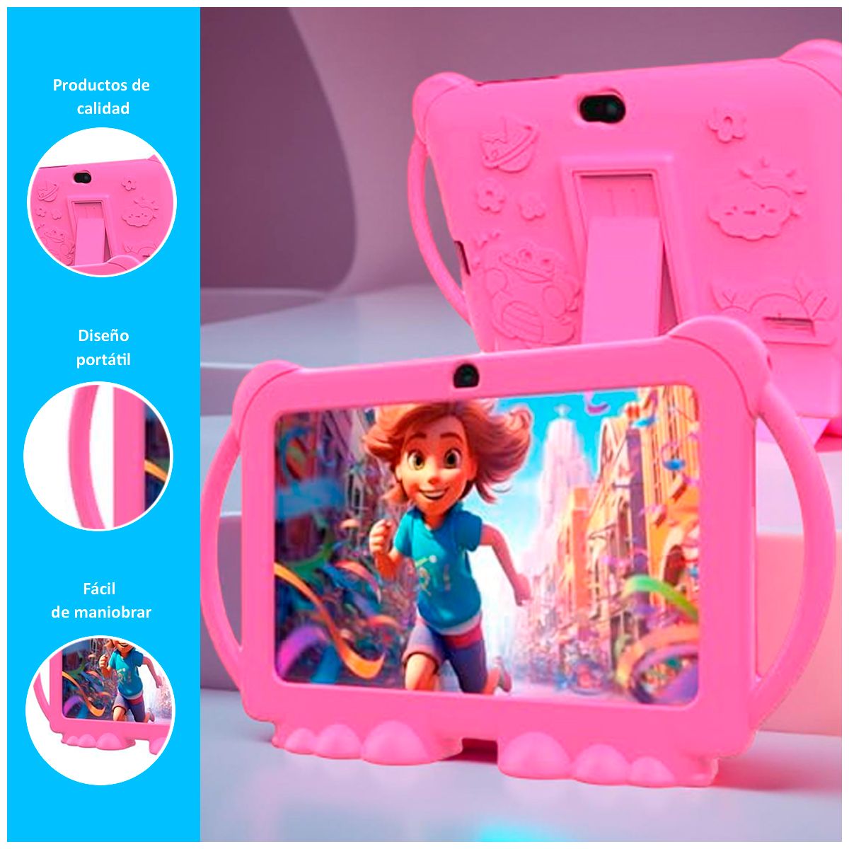 GENERICO - Tablet Para Niñas de 7 Pulgadas Rosado