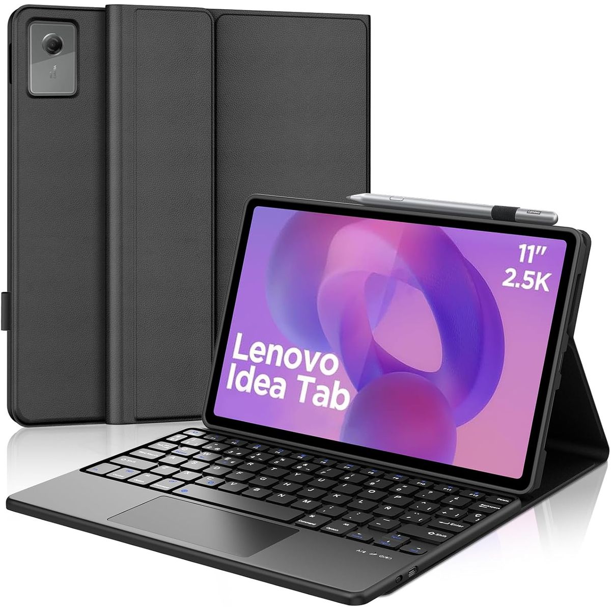 GENERICO - Funda Con Teclado Bluetooth Touchpad para Lenovo Idea Tab 11 - Negro