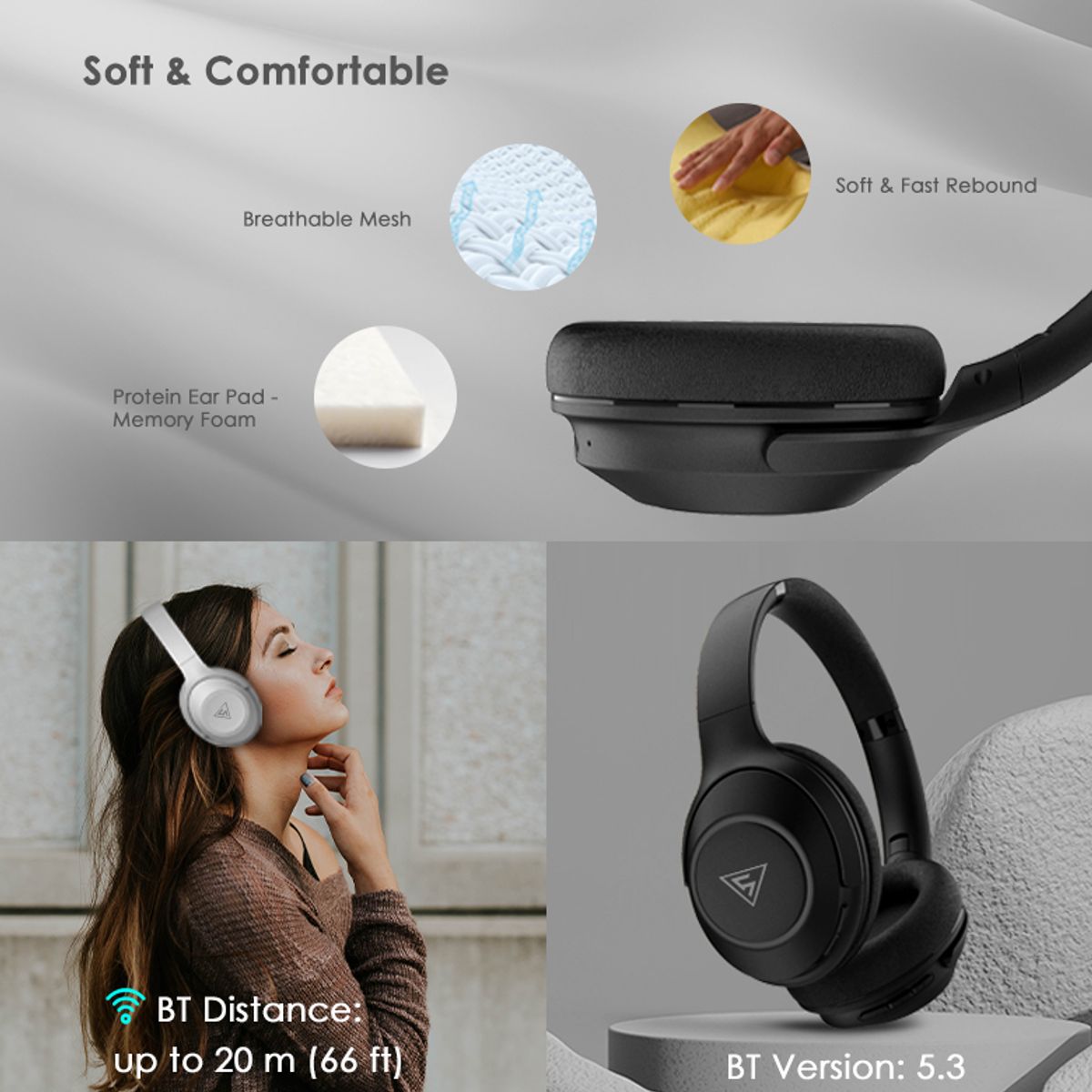 GENERICO - DOQAUS  - Audífonos BT 5.4 Focus 5 - 120H de Música - Azul Marino