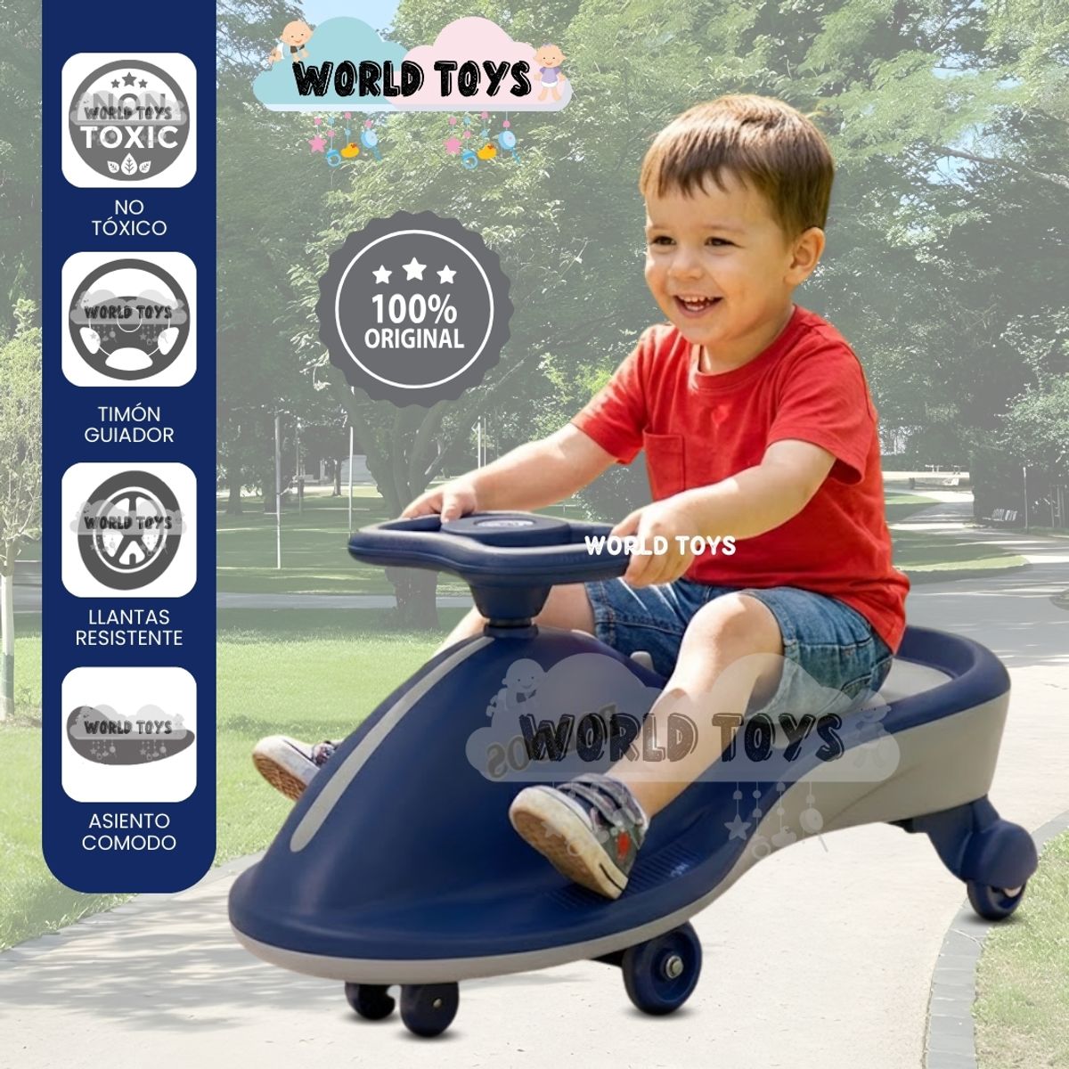 BABY - Correpasillo Twist Car «RODDOS» Dark Blue & Grey