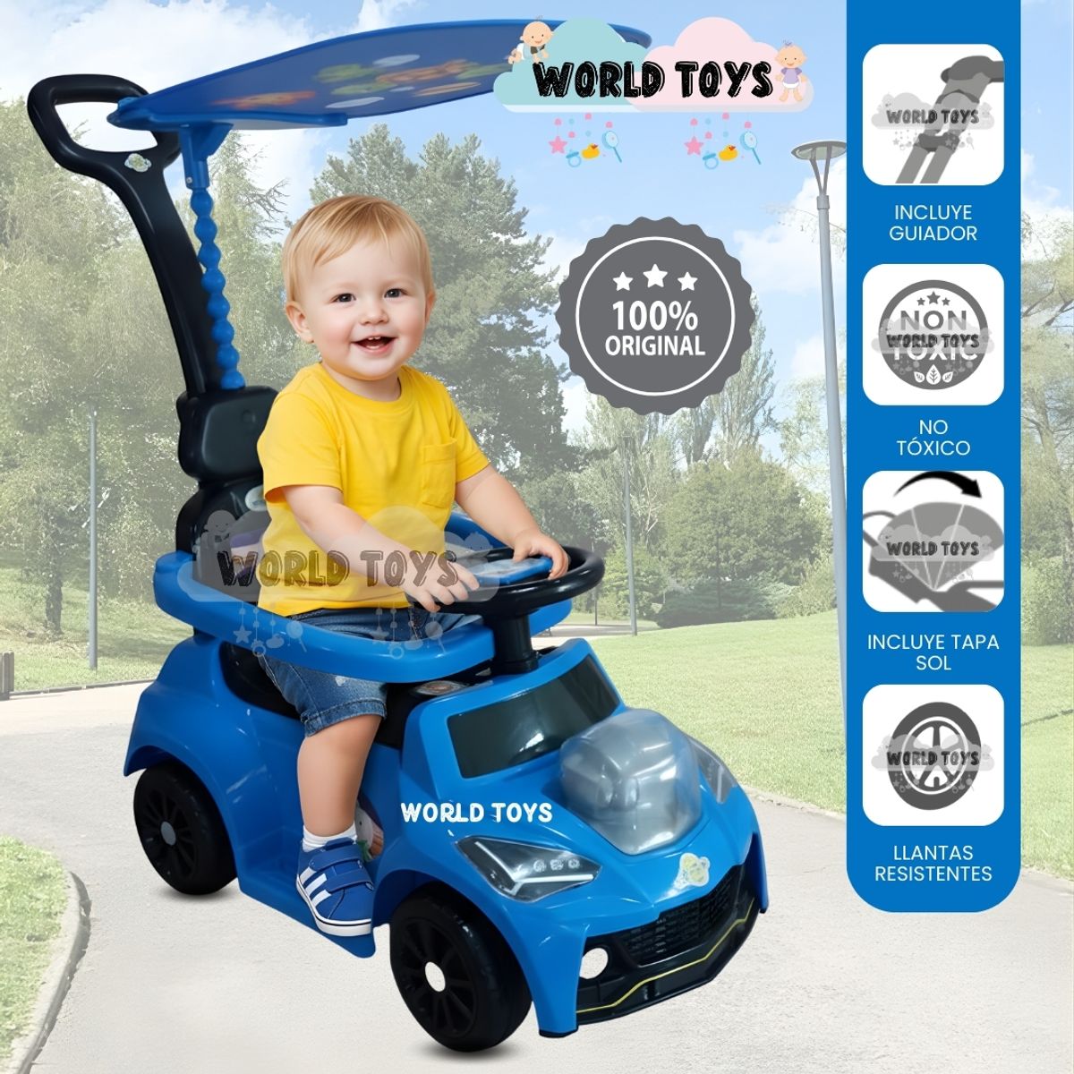 Baby - Correpasillo Guiador con Capota«ROBBIE» Blue