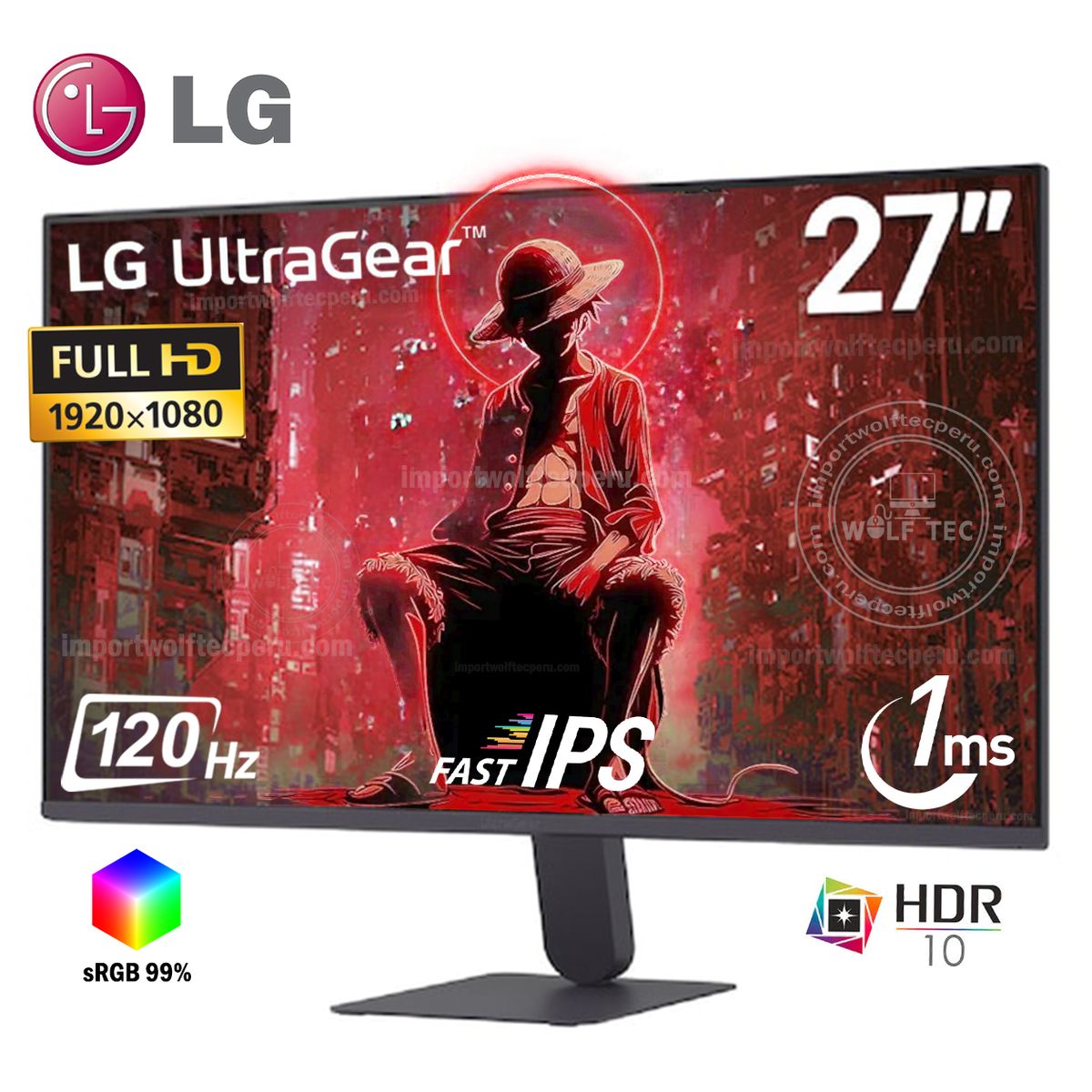LG - MONITOR LG UltraGear 27U411A-B 27 IPS FHD 120Hz 1ms