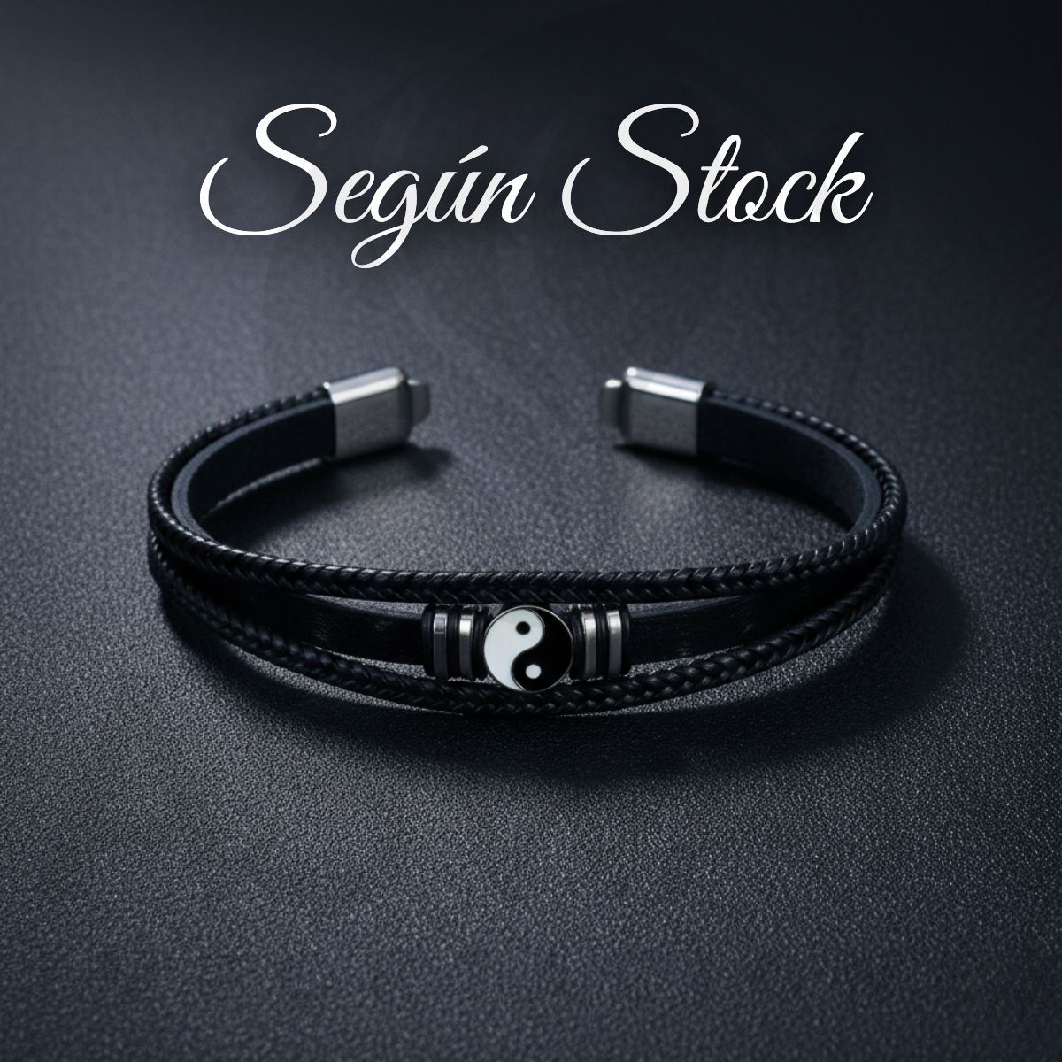 GENERICO - PULSERA DE ACERO CON CUERO IMPORTADOS