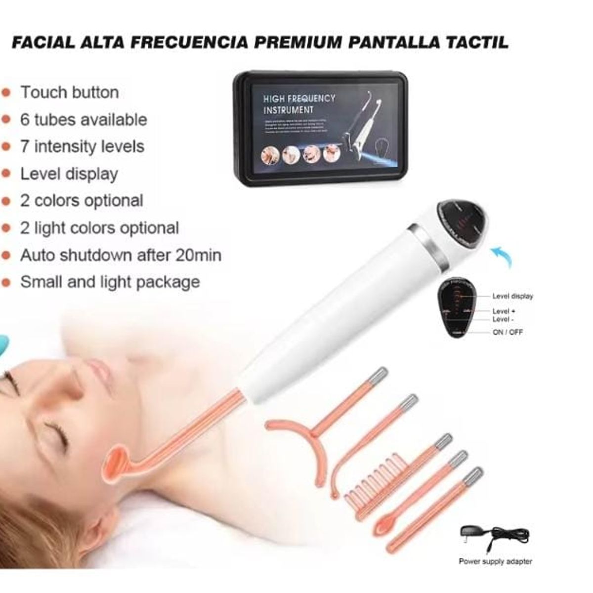 GENERICO - Facial Alta frecuencia premiun 6 en 1 pantalla táctil