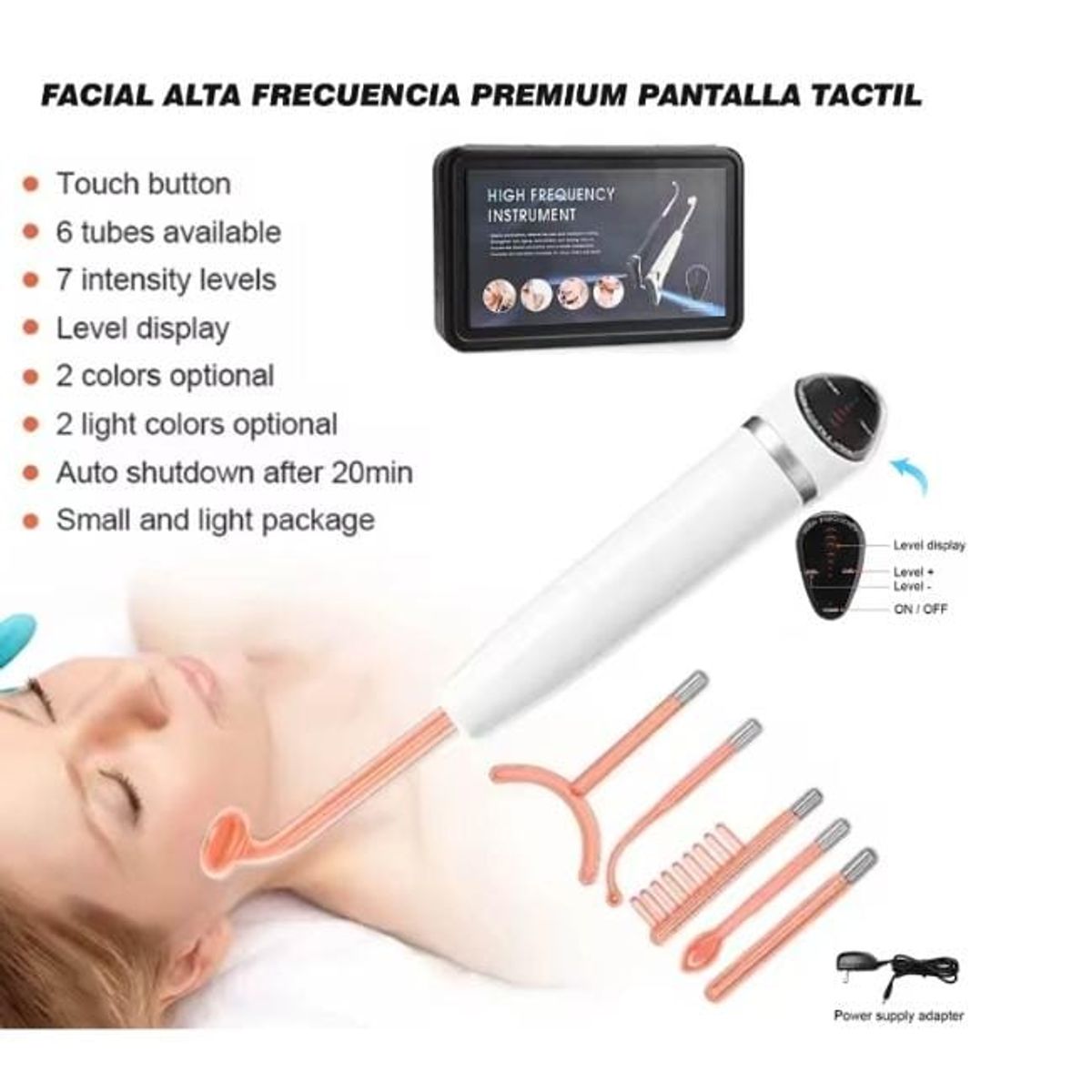 GENERICO - Facial Alta frecuencia premiun 6 en 1 pantalla táctil