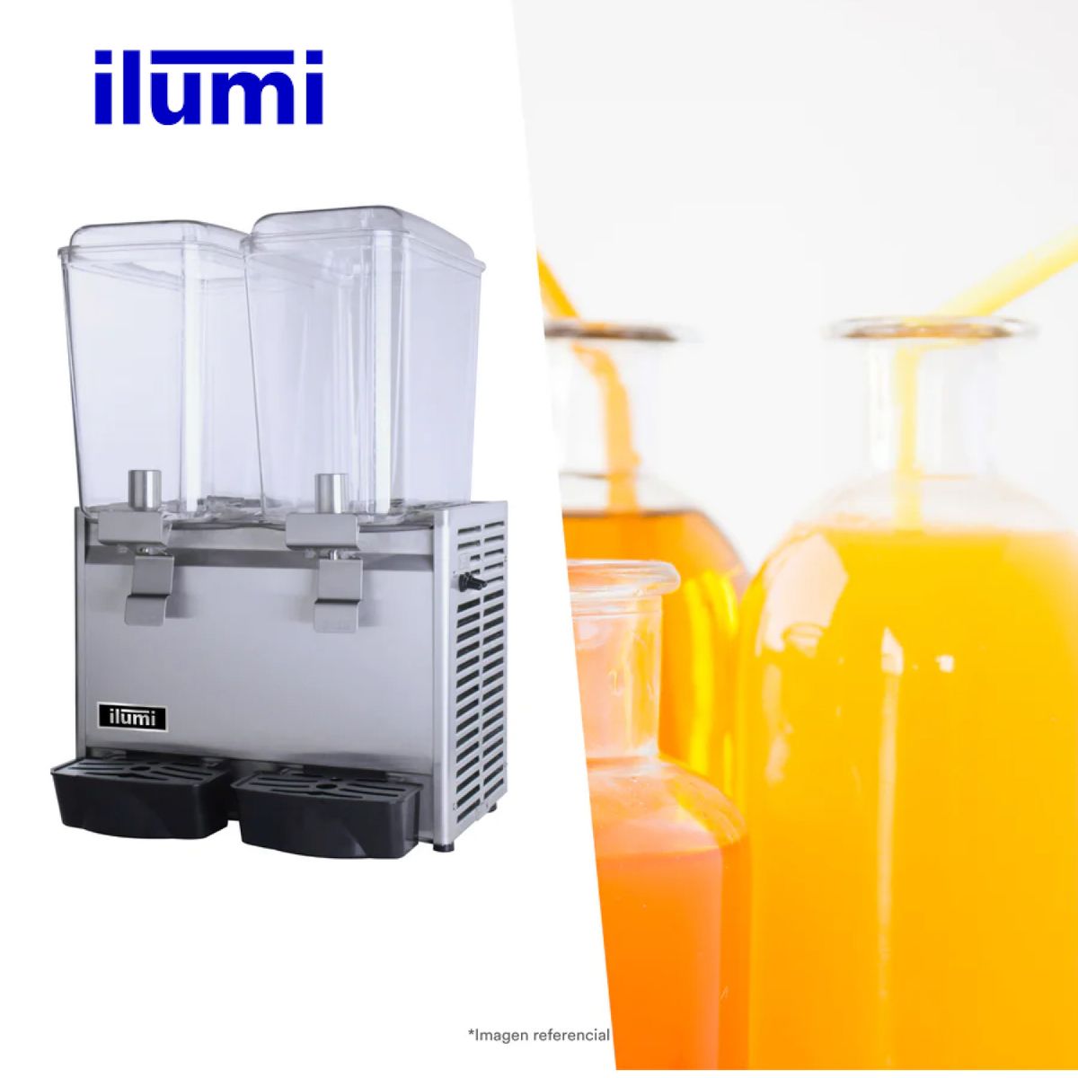 ILUMI - Dispensador de jugos de 36 litros con 2 tolvas - DJ-182